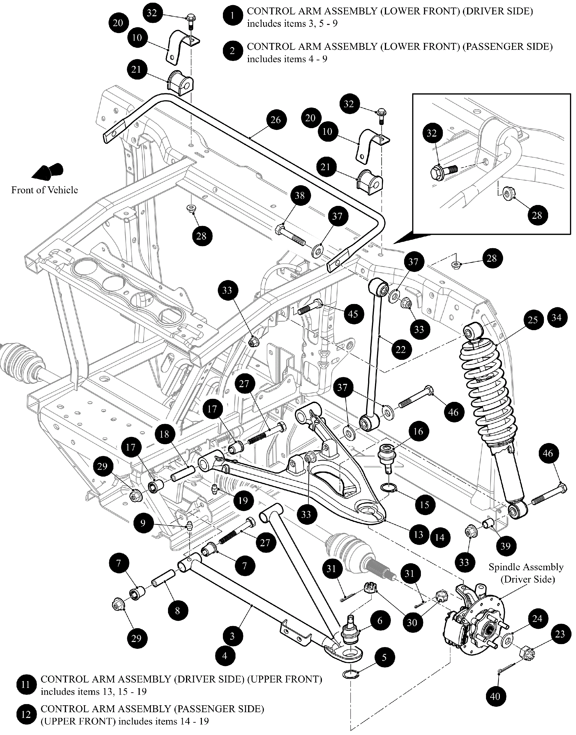 Передняя часть CONTROL ARM ASSEMBLY [302471]