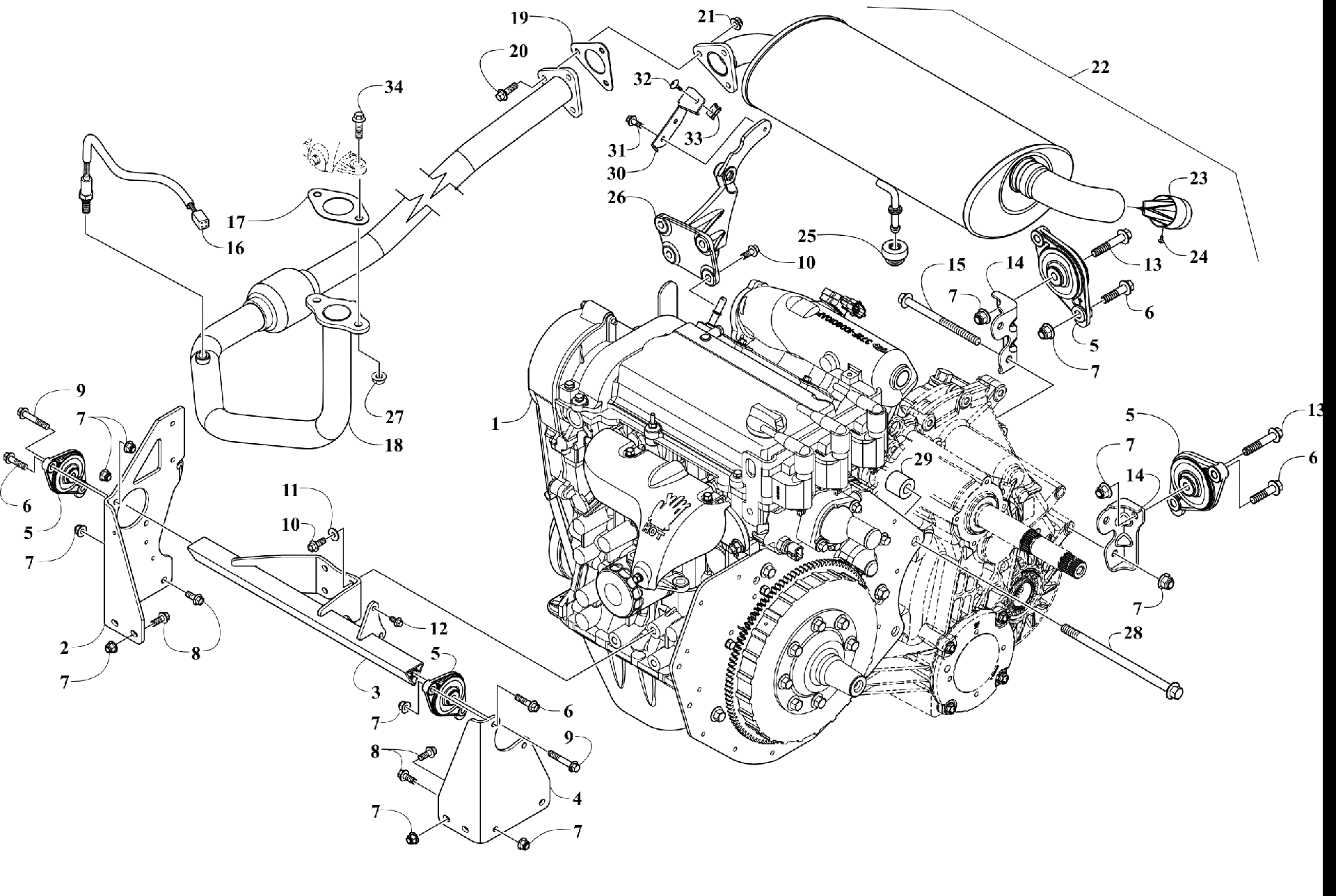Двигатель AND EXHAUST ASSEMBLY [302890]