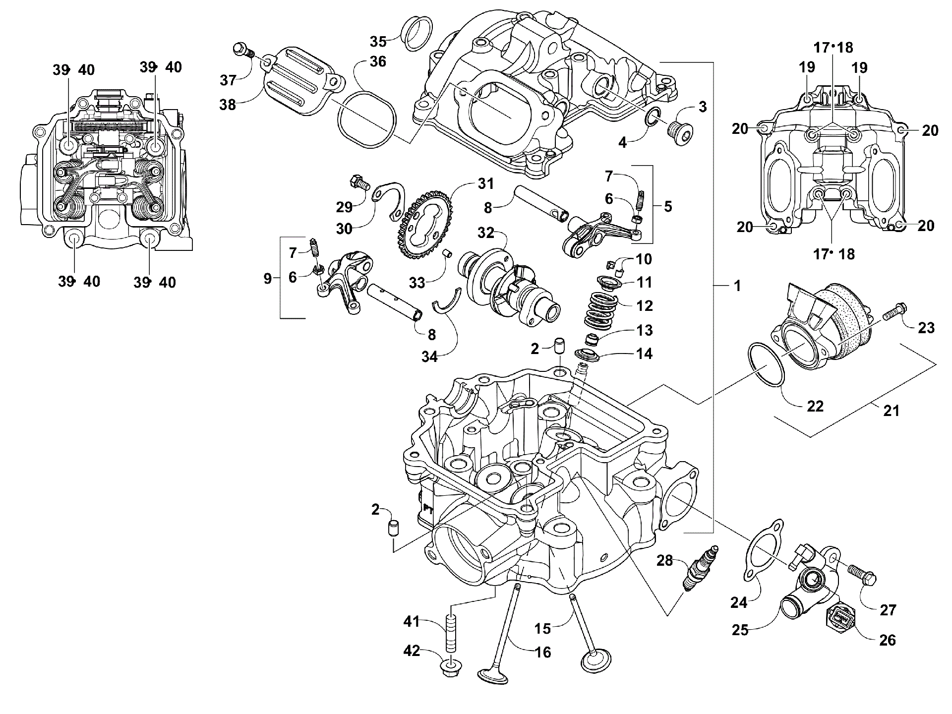 Головка блока цилиндров AND CAMSHAFT/VALVE ASSEMBLY [303437]