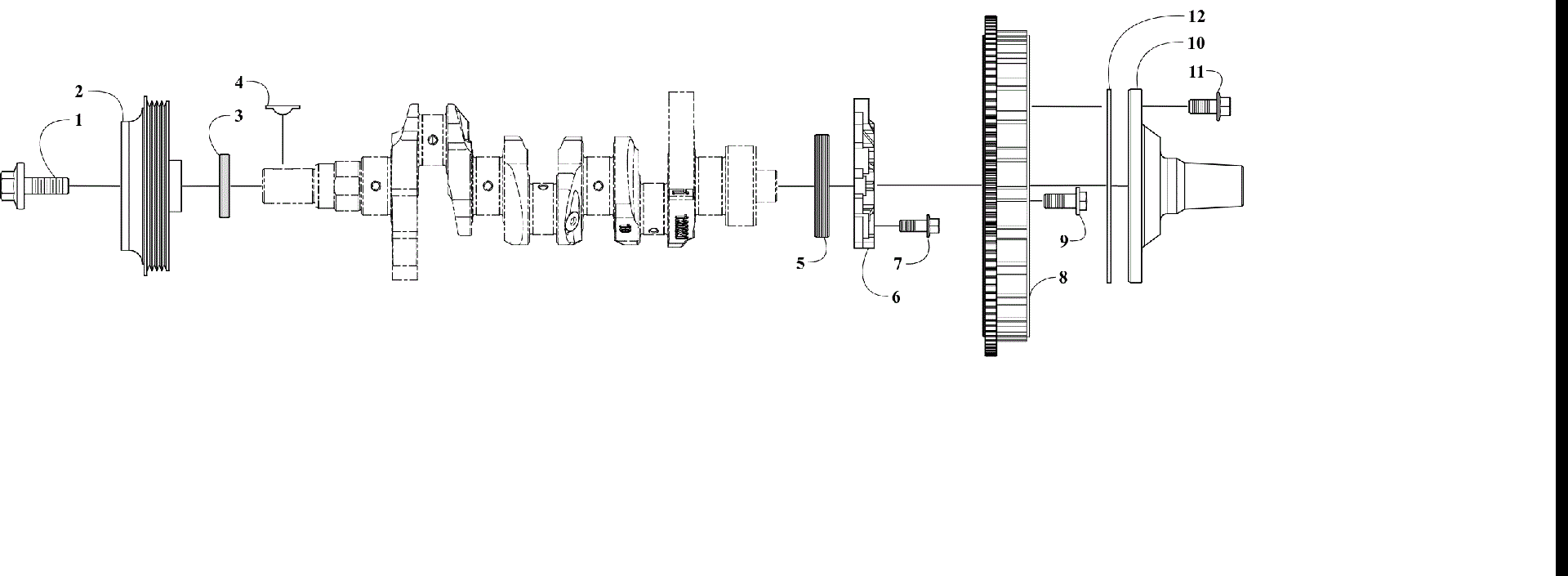 Коленчатый вал PULLEY AND FLYWHEEL [302891]