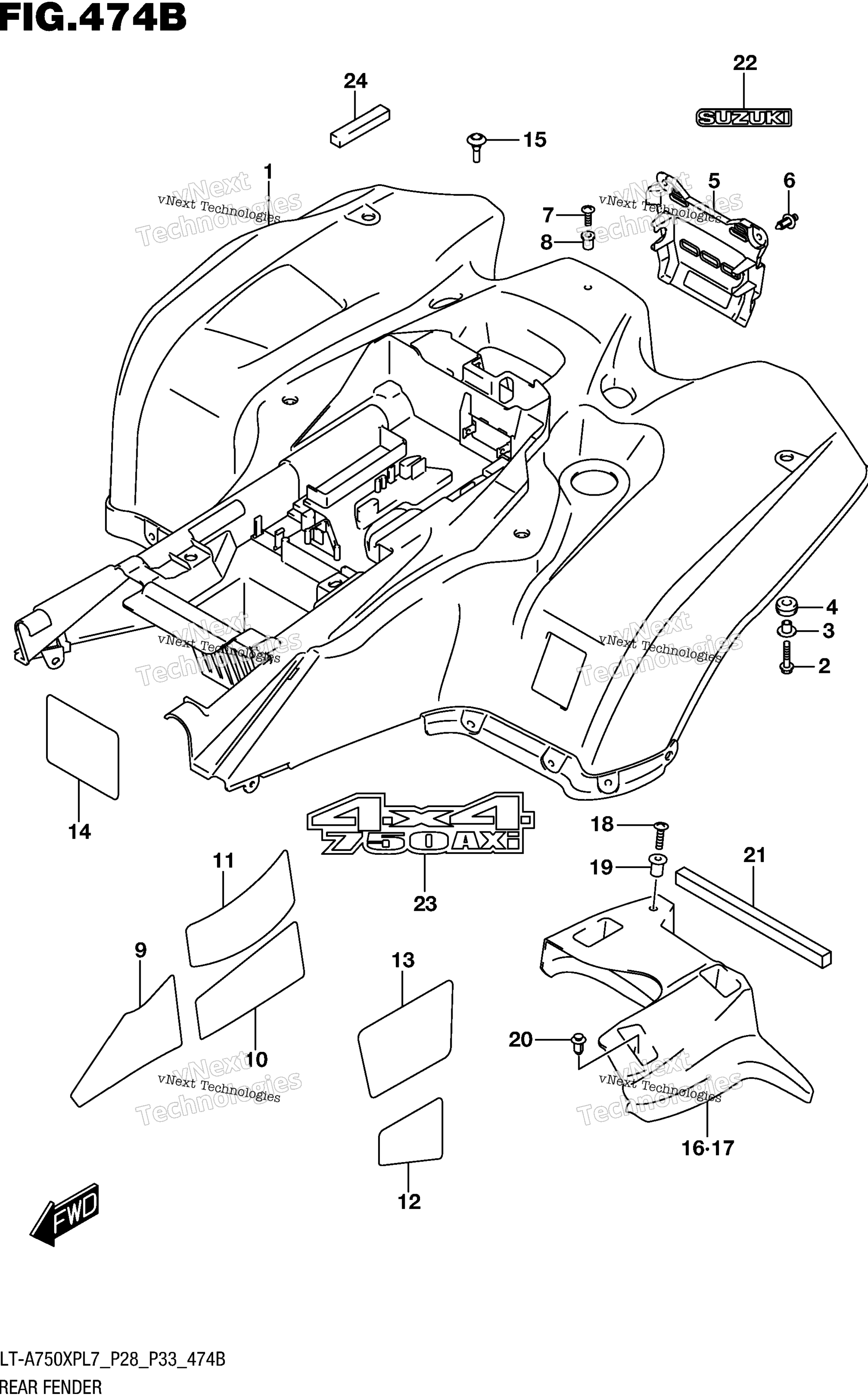 Заднее крыло (Lt-A750xpbl7 P28)
