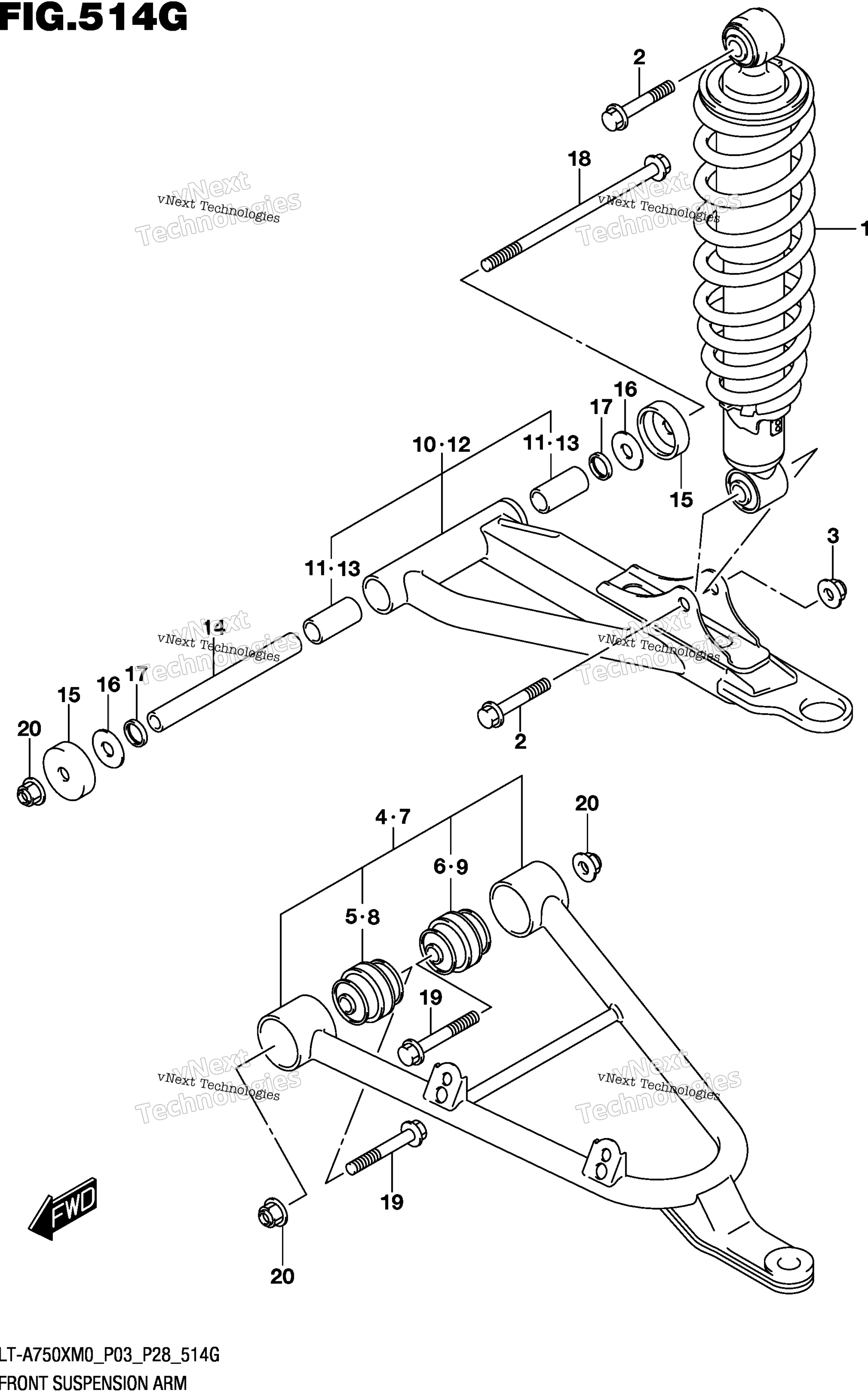 Передняя часть Suspension Arm (Lt-A750xpzm0 P03)
