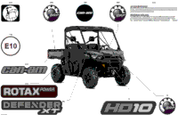 2024 North America - Defender MAX HD10 - XT - 8MRC - Asphalt Grey - 64" Width CALI