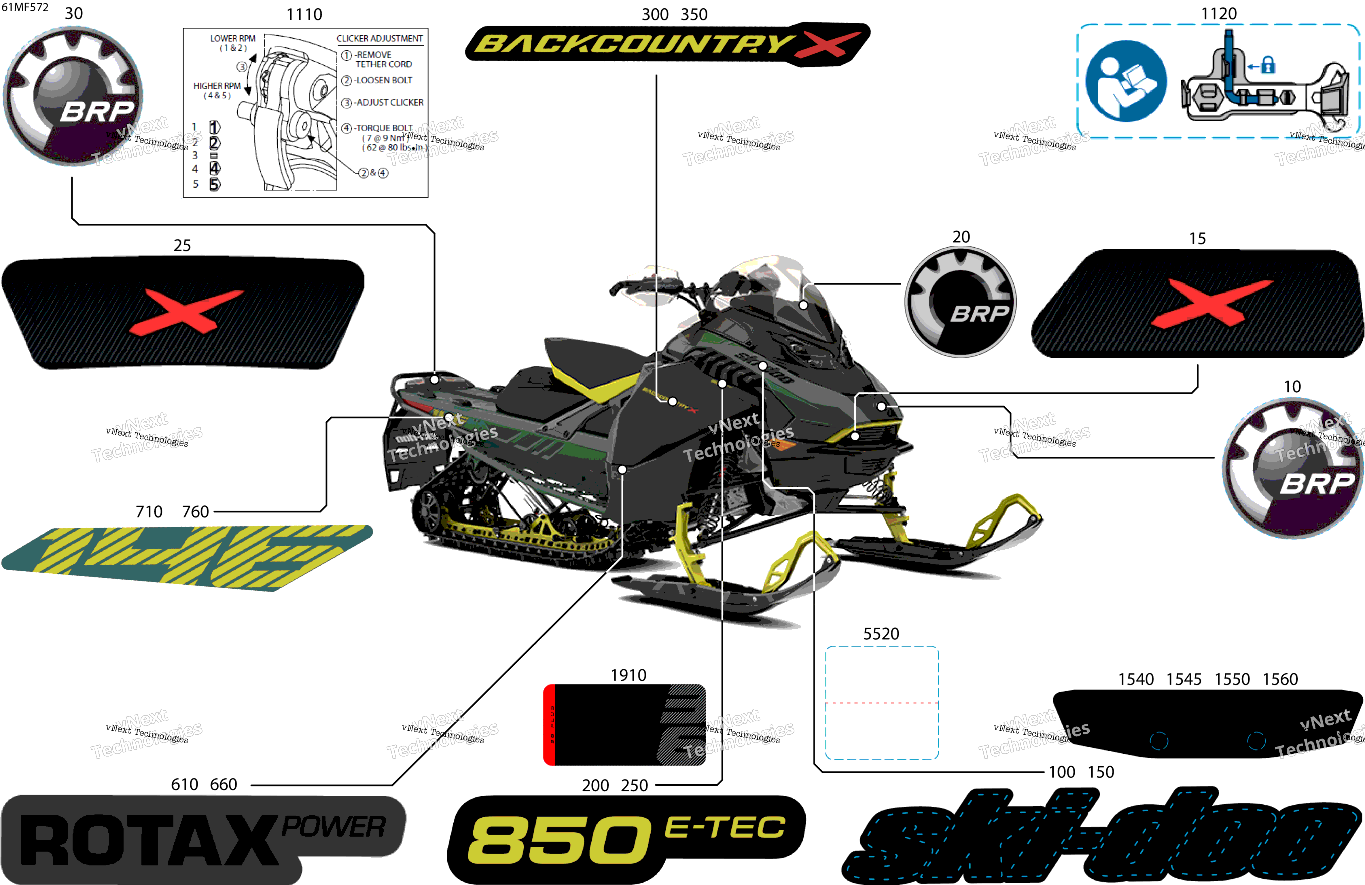 2026 BACKCOUNTRY - X - 850 E-TEC - UXTG - Tundra Green - 16X146X2.0P Track