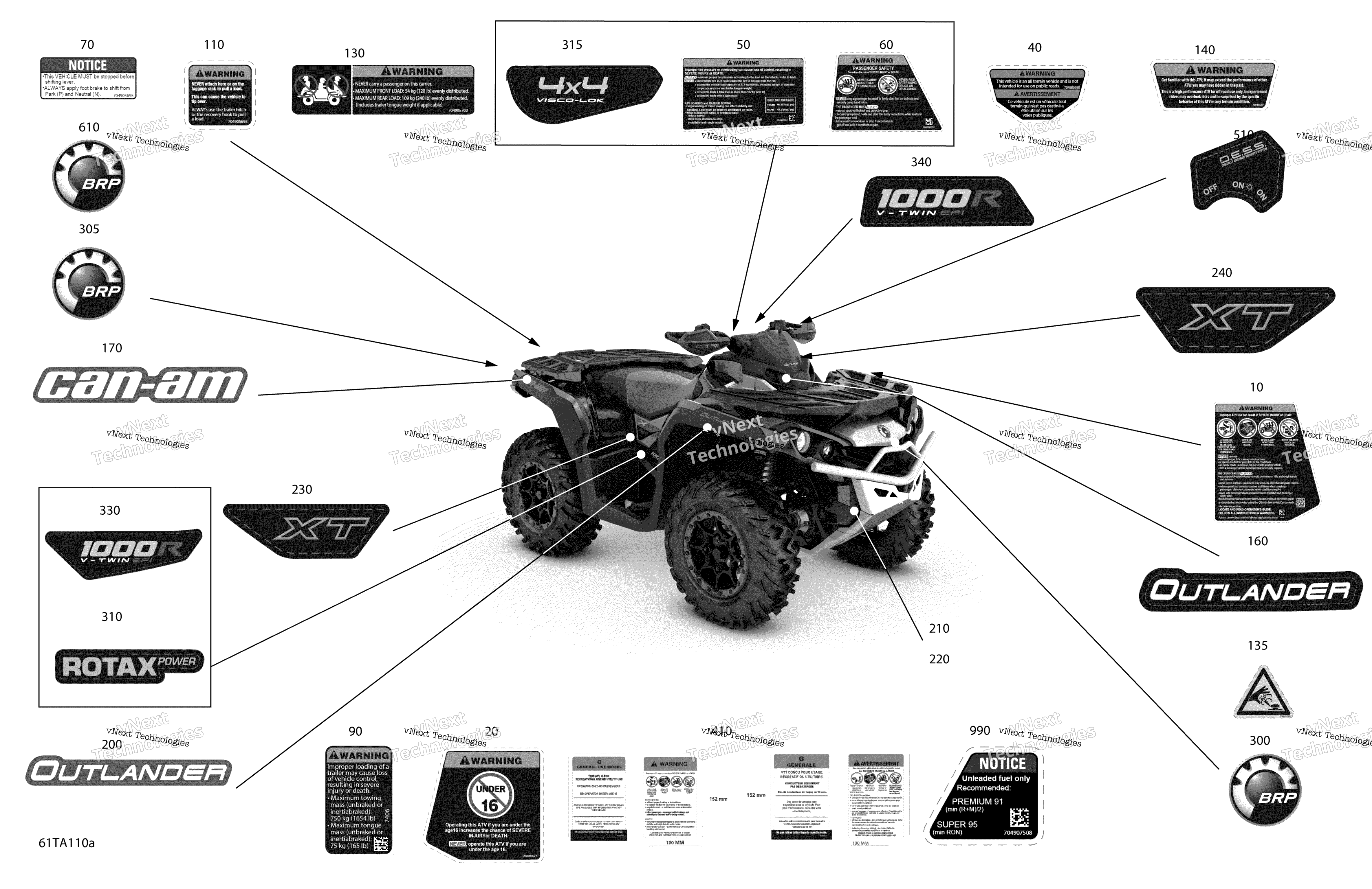 2021 Outlander 1000R EFI - XT XTP XXC - North America