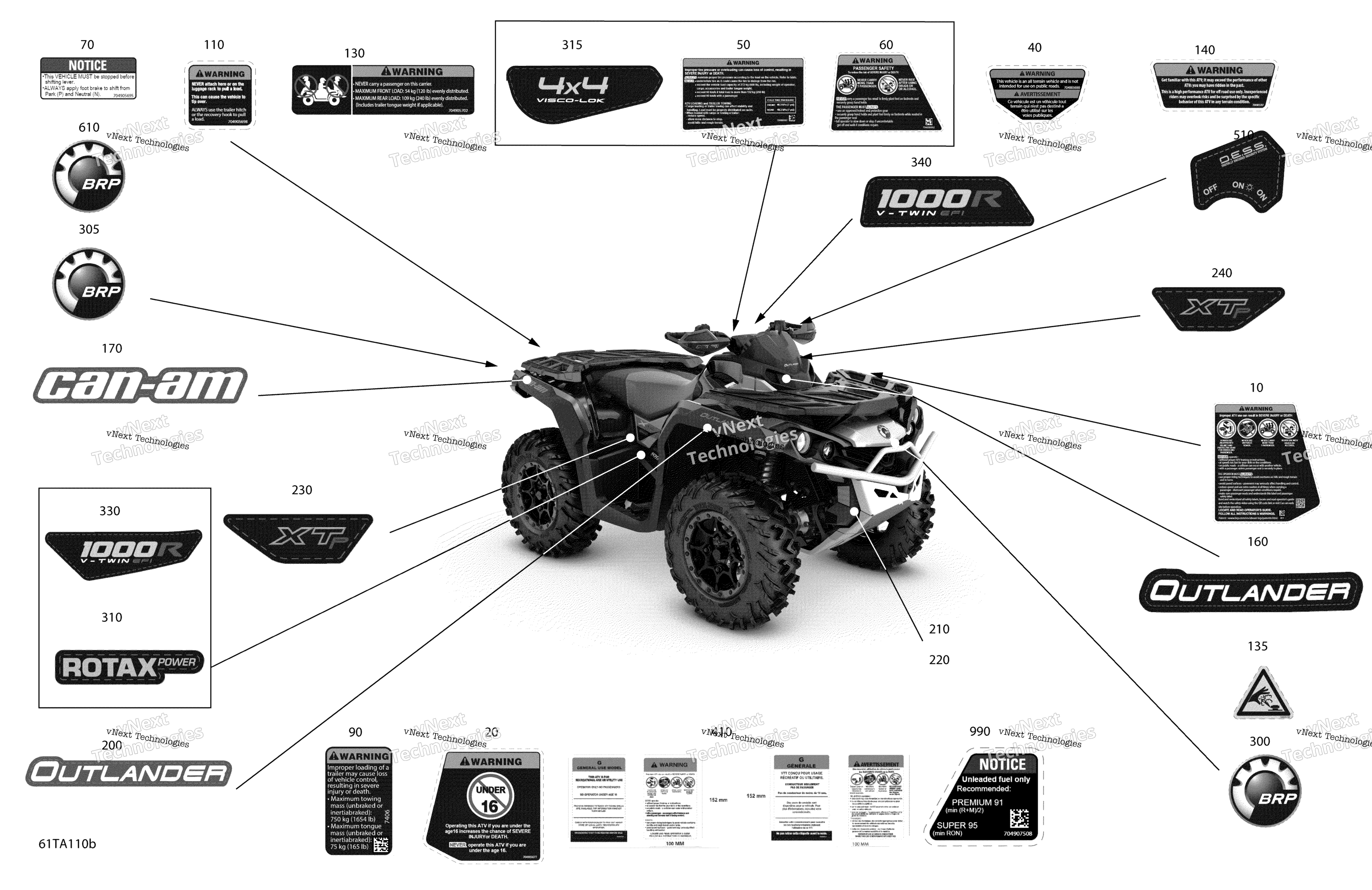 2021 Outlander 1000R EFI - XT XTP XXC - North America