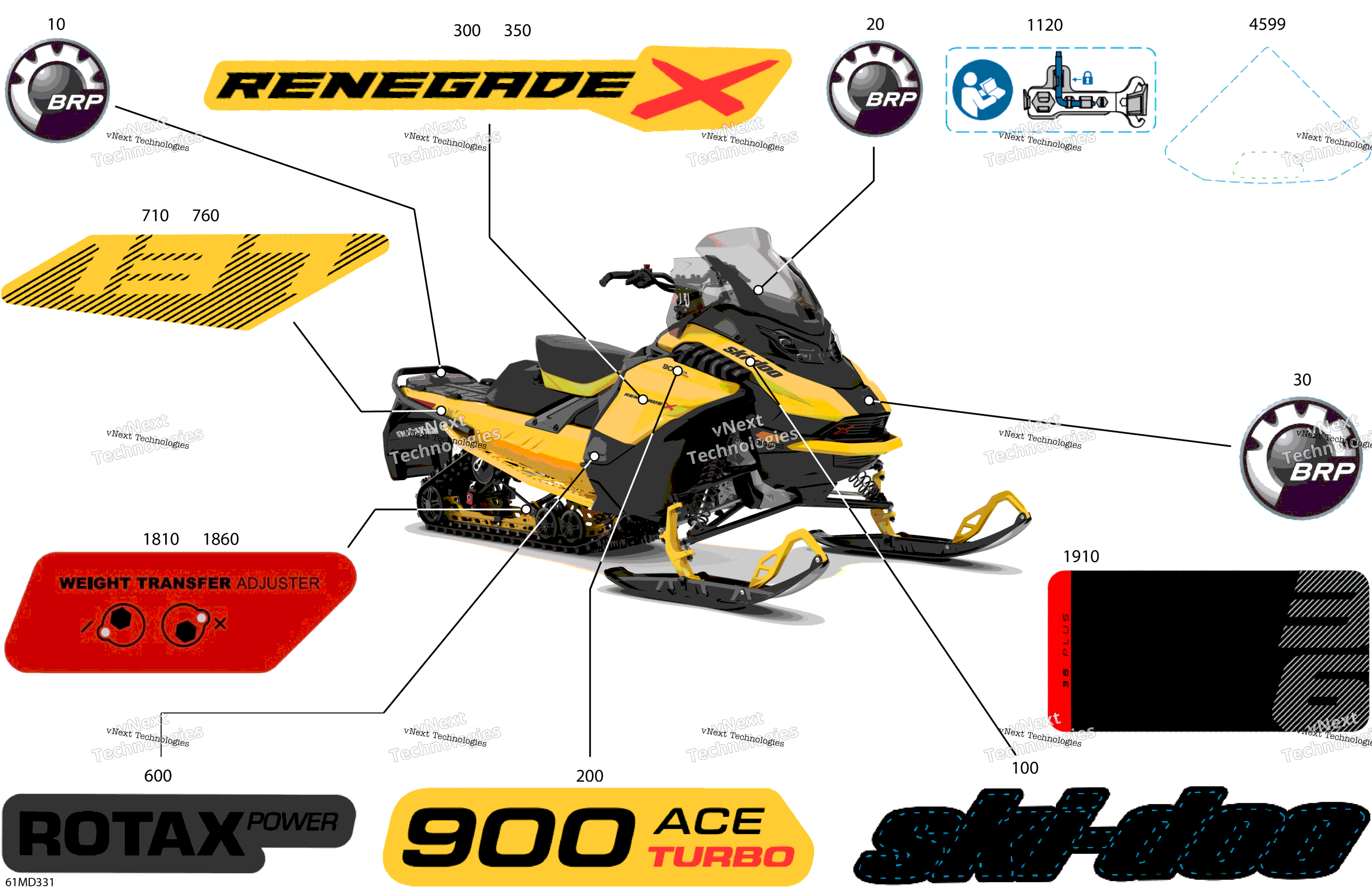2024 North America - RENEGADE 900 ACE Turbo - X - DXRA - Neo Yellow - 137X15X1.25RS Track