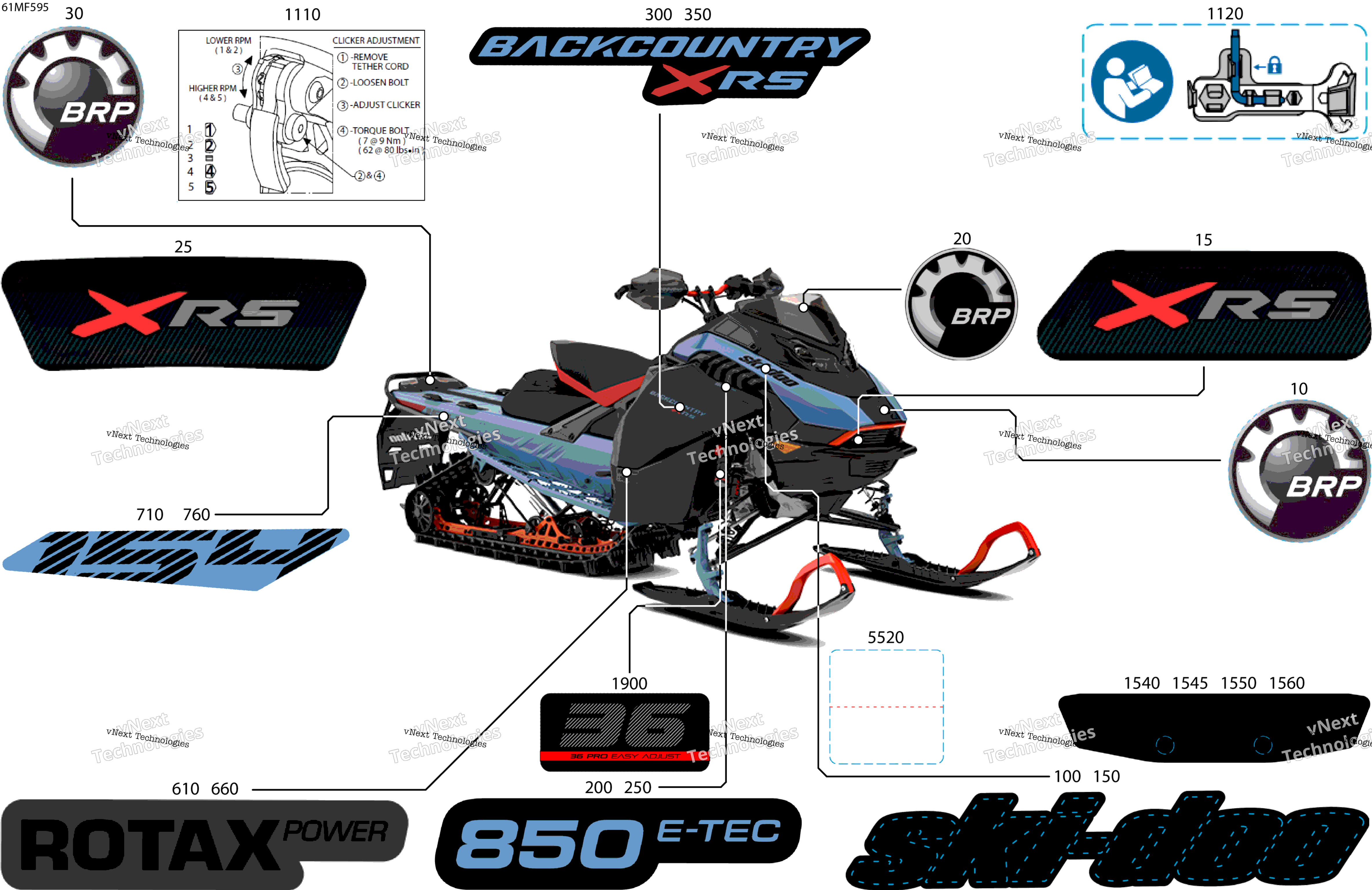 2026 BACKCOUNTRY - X-RS - 850 E-TEC - UZTM - Scandi Blue - 16X154X2.5PII Track - SHOT starter
