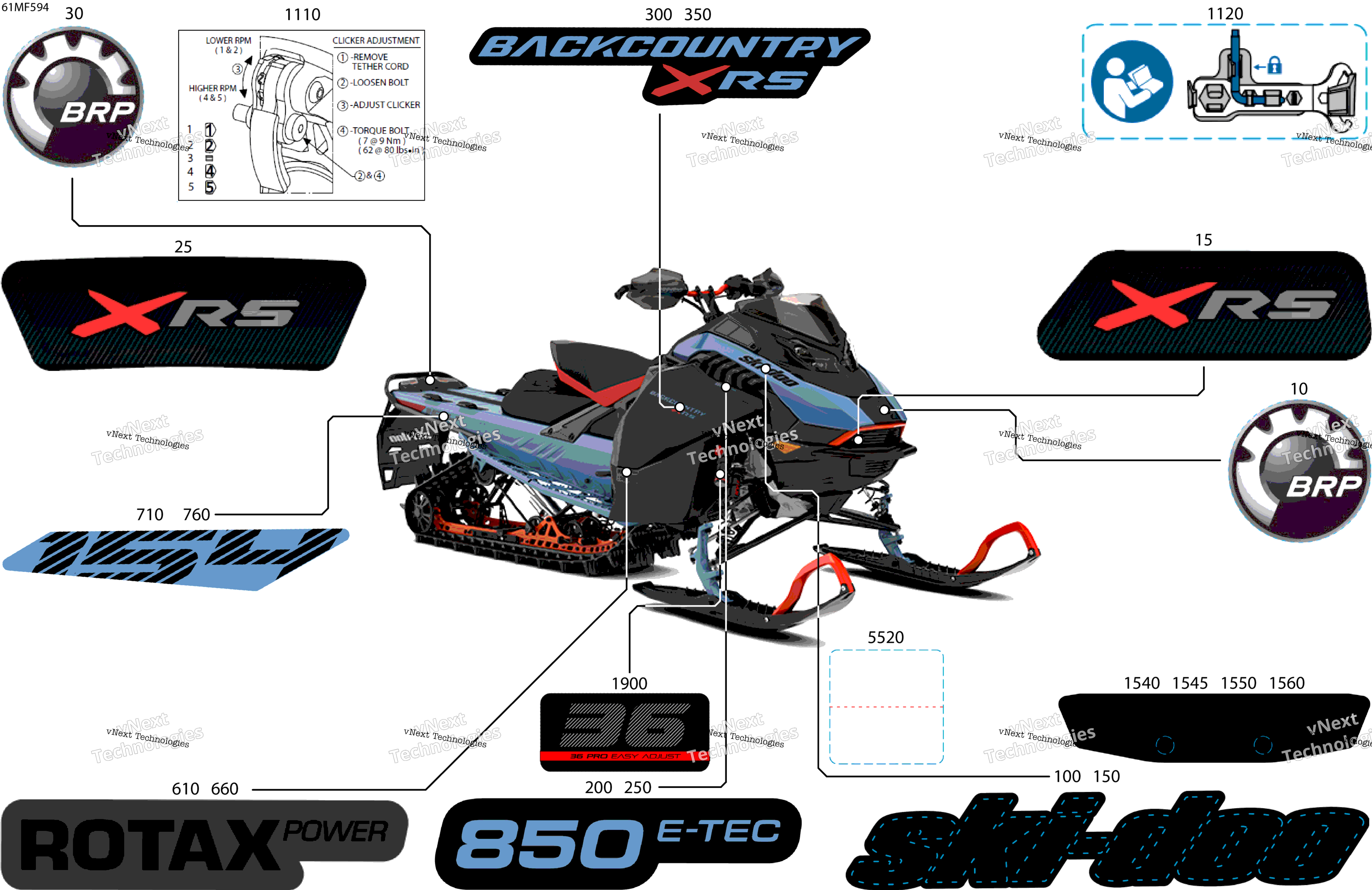 2026 BACKCOUNTRY - X-RS - 850 E-TEC - UZTR - Scandi Blue - 16X154X2.0P Track - SHOT starter