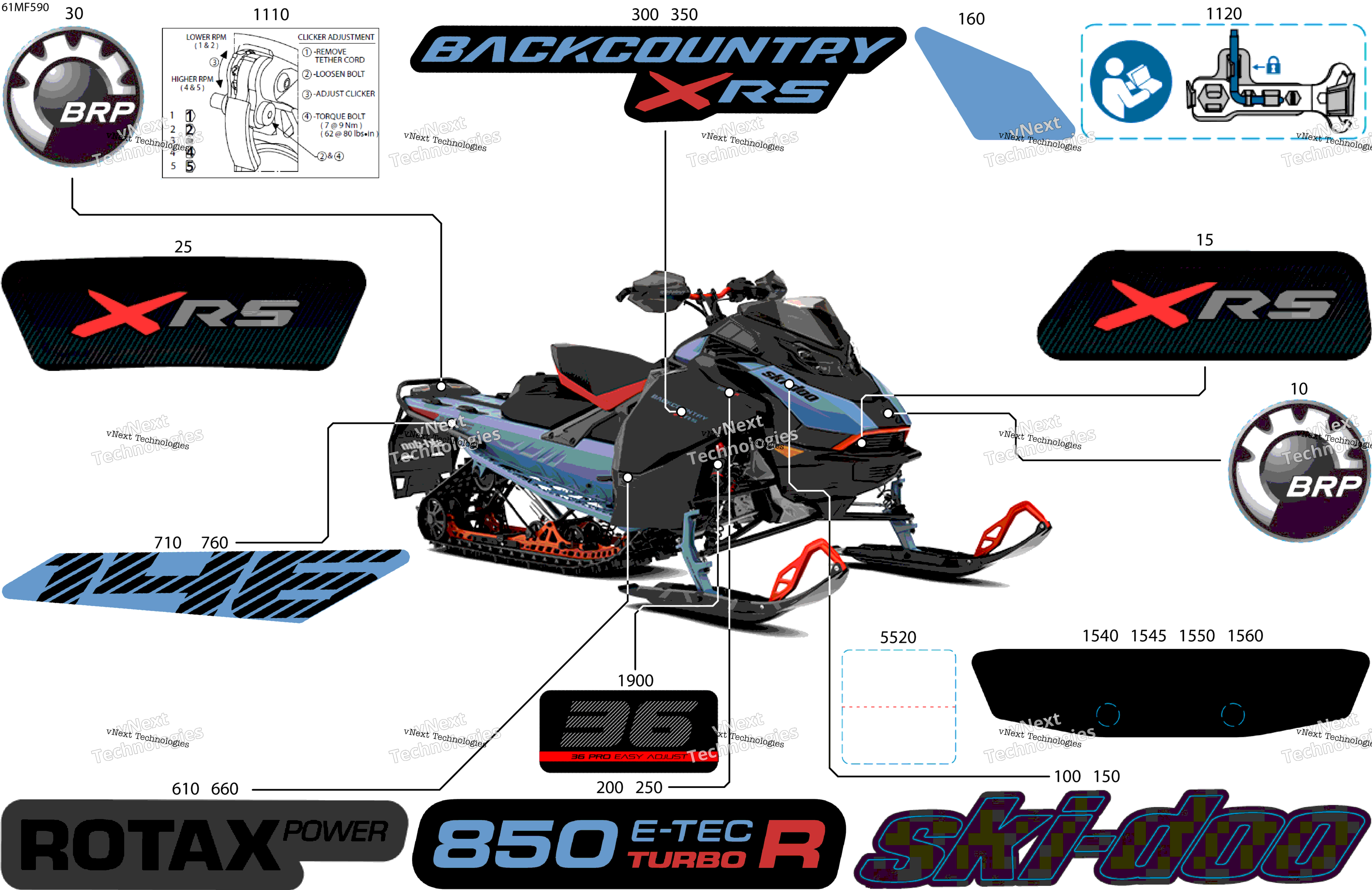 2026 BACKCOUNTRY - X-RS - 850 E-TEC Turbo R - UZT3 - Scandi Blue - 16X146X2.0P Track - SHOT starter