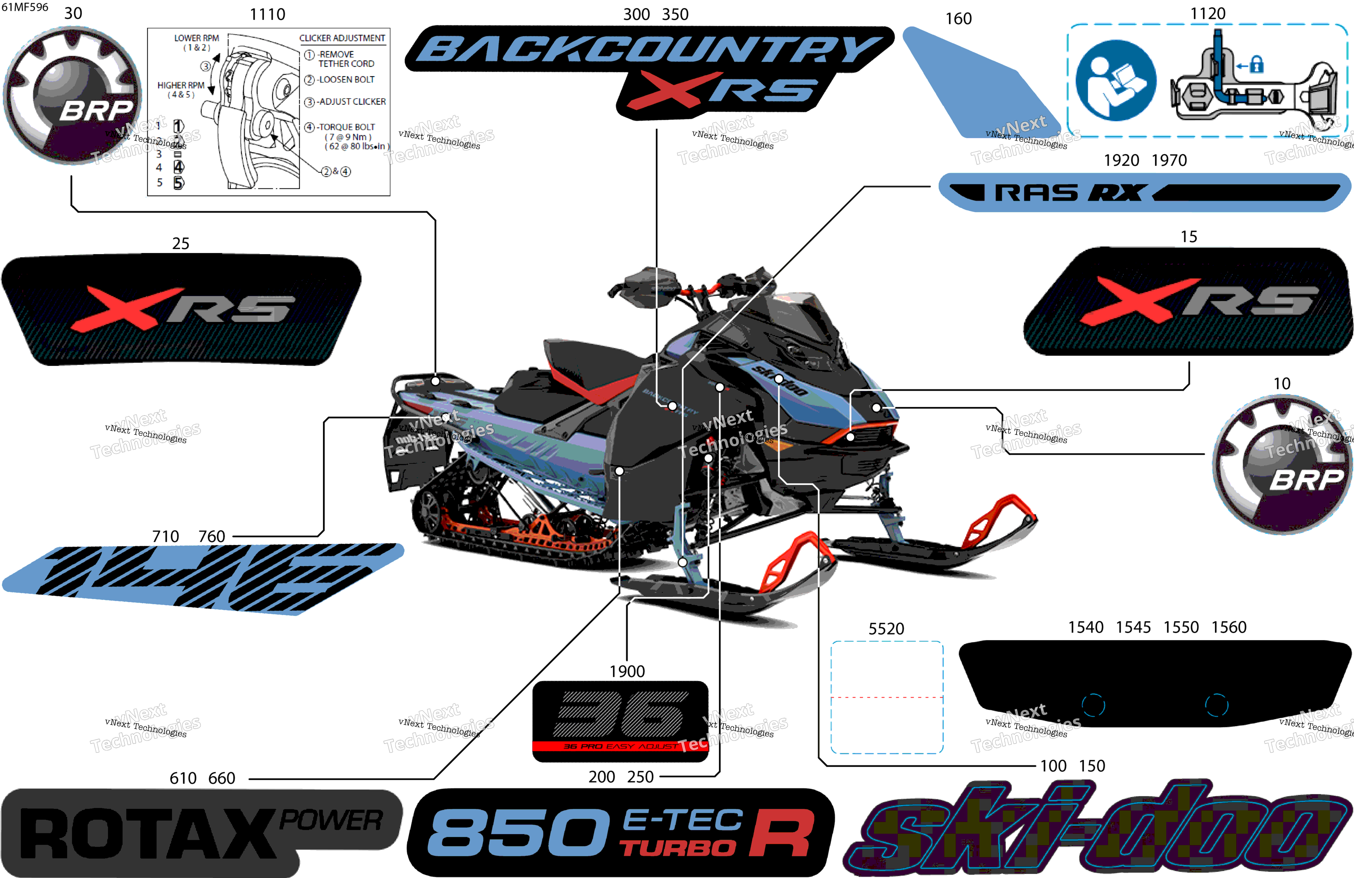 2026 BACKCOUNTRY - X-RS - 850 E-TEC Turbo R - UZTT - Scandi Blue - 15X146X1.5S Track - SHOT starter