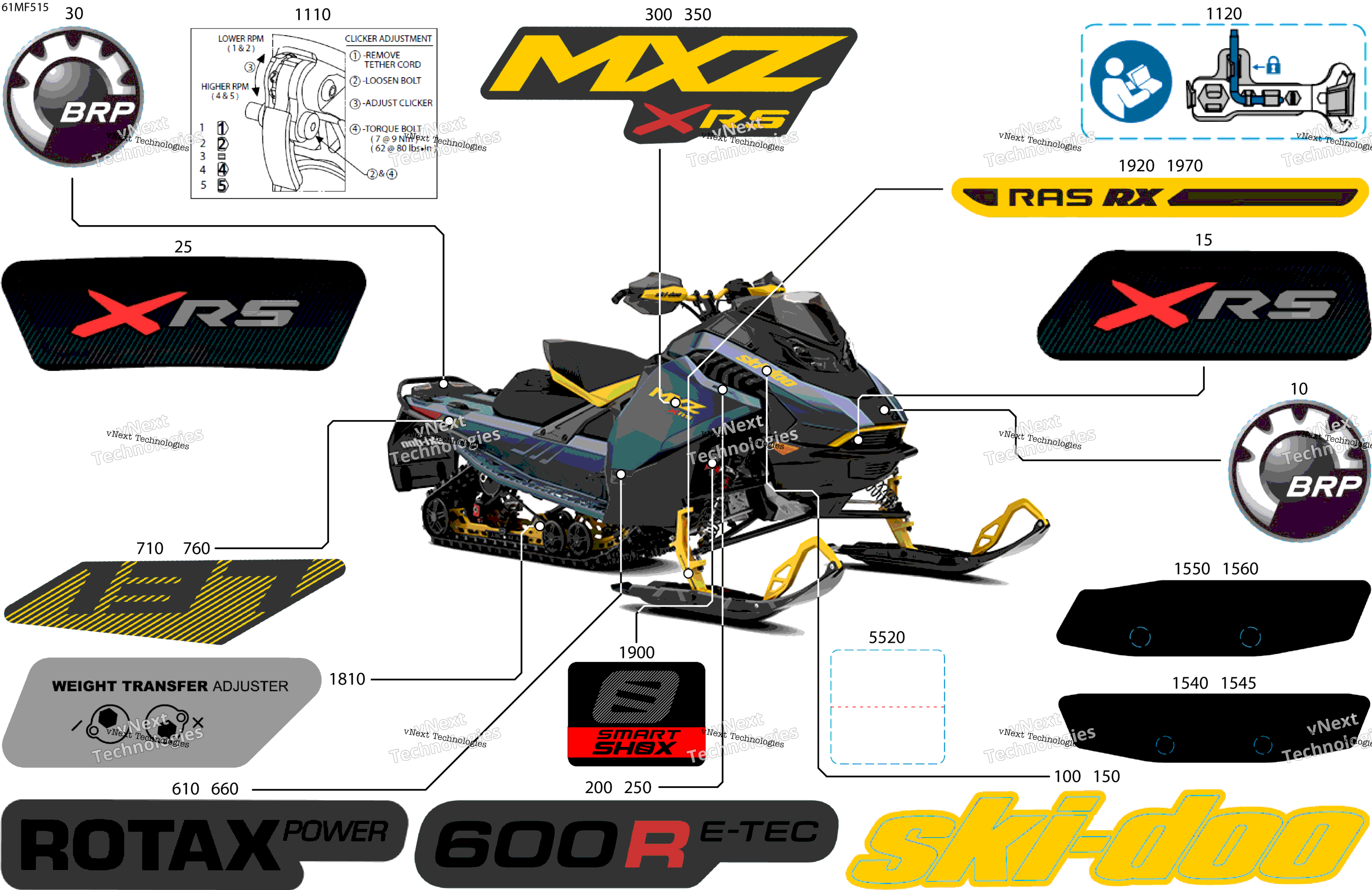2026 MXZ - X-RS - 600R E -TEC - MZTC - Mineral Blue - 15X137X1.5IR Track
