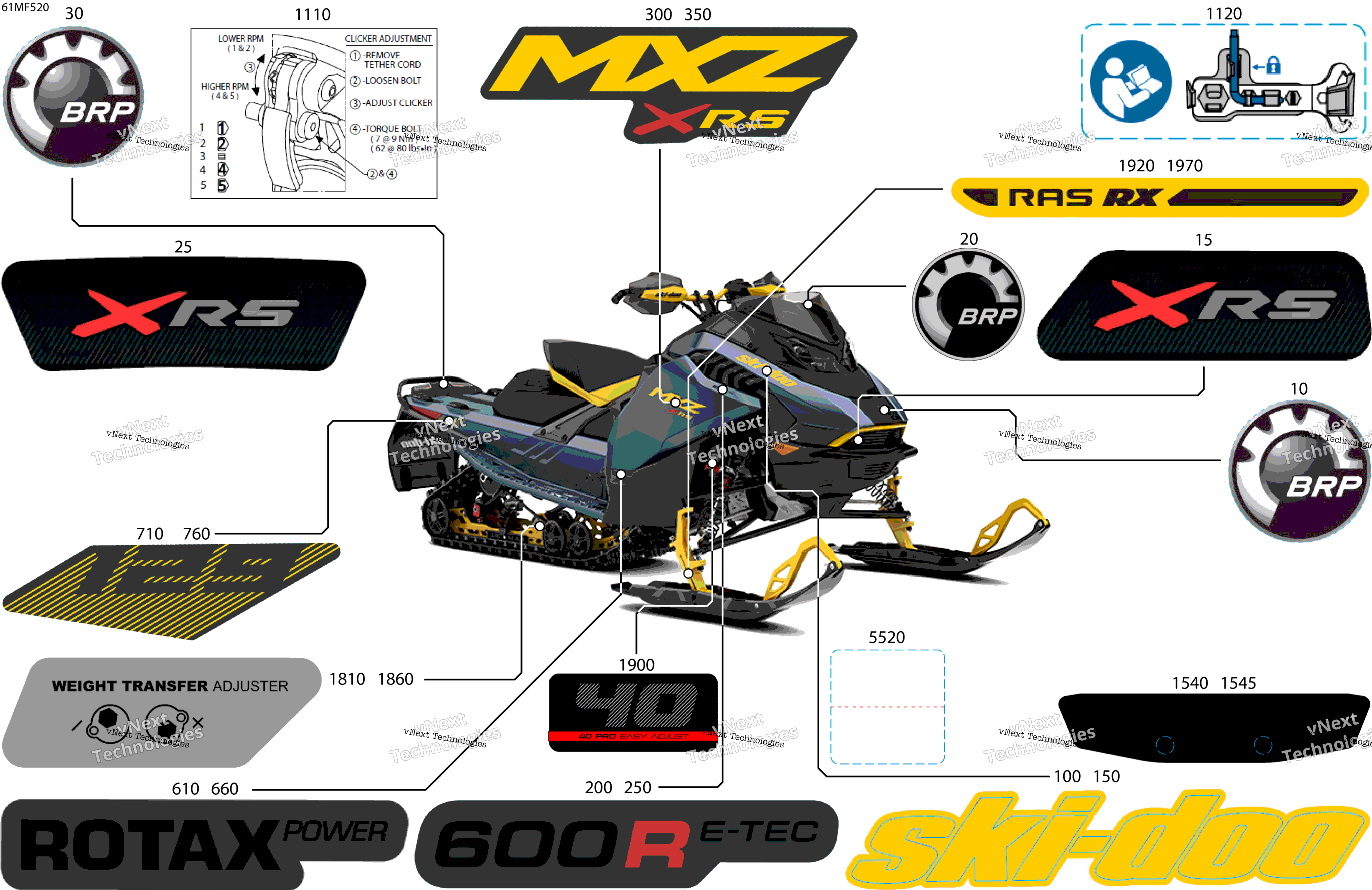 2026 MXZ - X-RS - 600R E -TEC - MZTN - Mineral Blue - 15X129X1.5IR Track