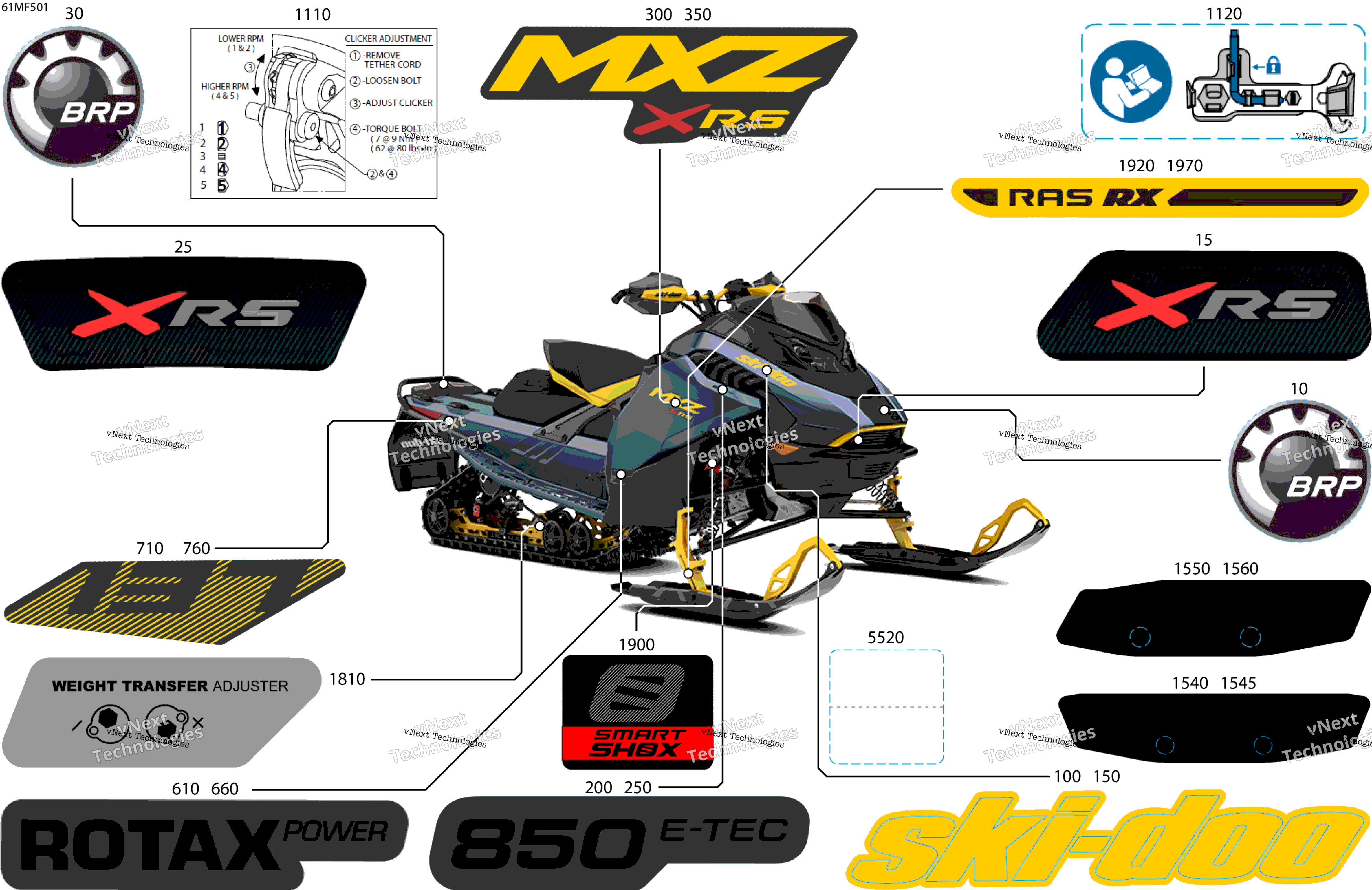 2026 MXZ - X-RS - 850 E-TEC - MVTG - Mineral Blue - 15X137X1.5IR Track