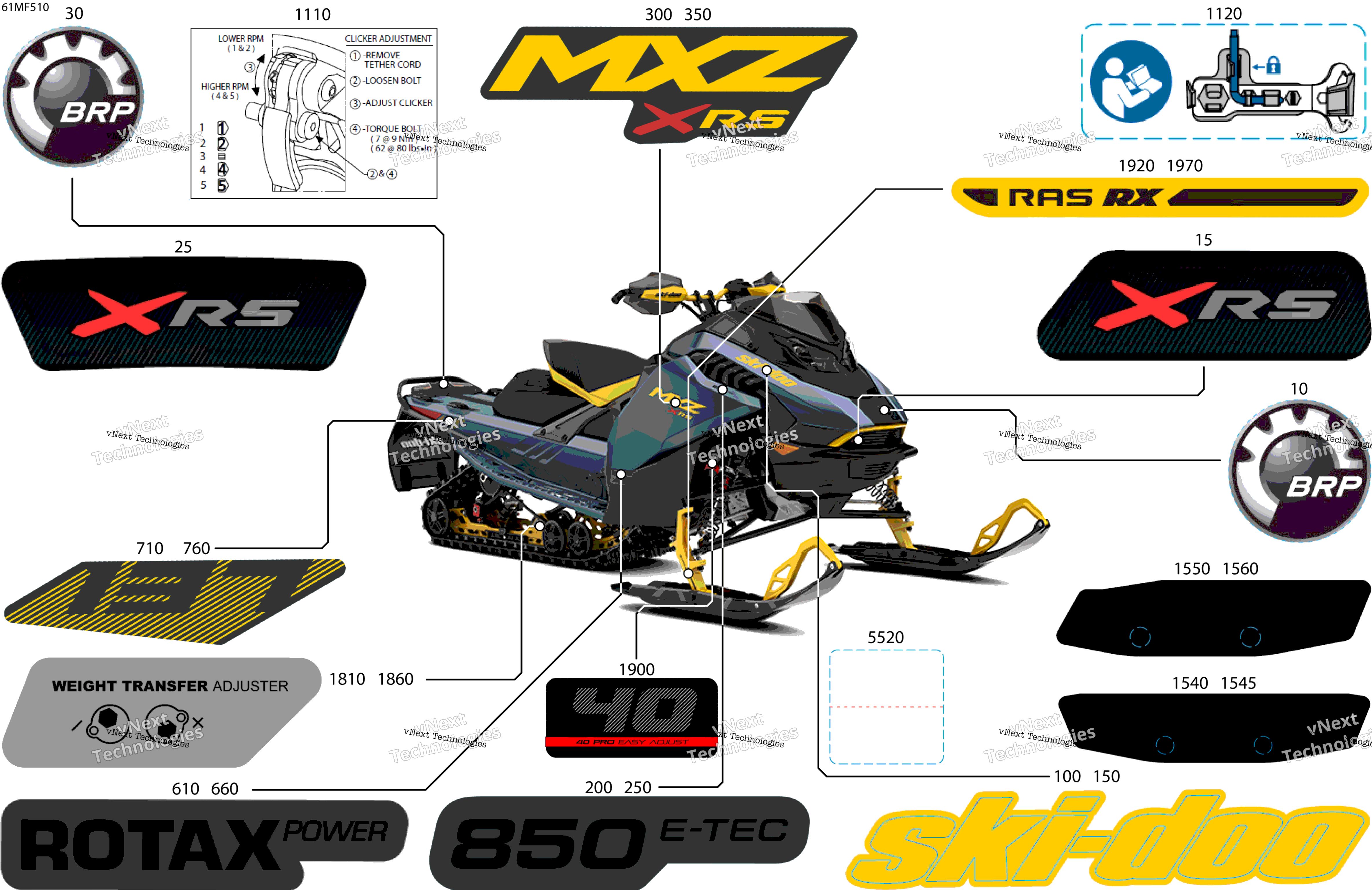 2026 MXZ - X-RS - 850 E-TEC - MYTG - Mineral Blue - 15X137X1.25IR Track