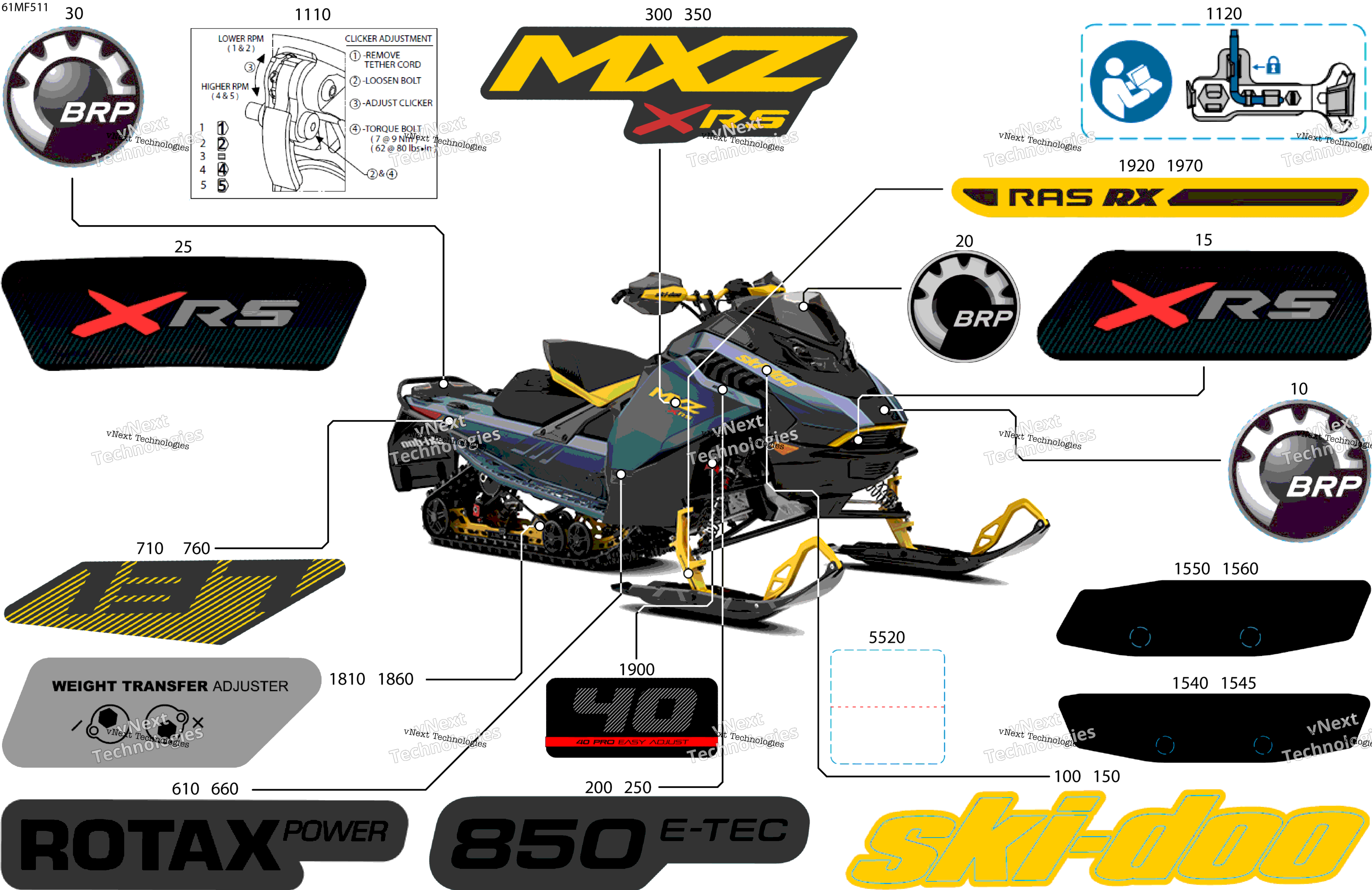 2026 MXZ - X-RS - 850 E-TEC - MYTL - Mineral Blue - 15X137X1.25RS Track