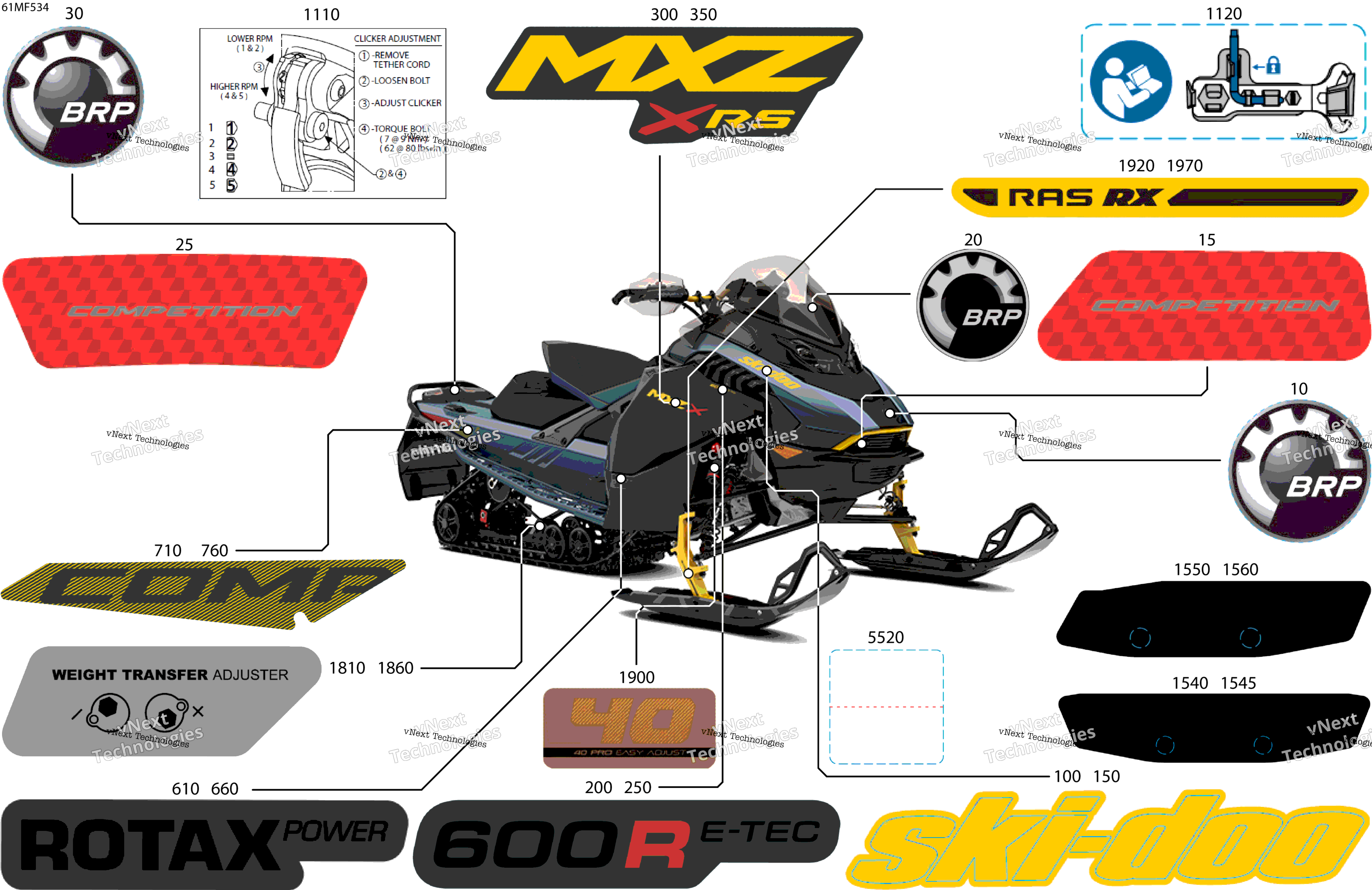 2026 MXZ - X-RS with Competition package - 600R E -TEC - UCTG - Mineral Blue - 15X137X1.25RSII2P Track