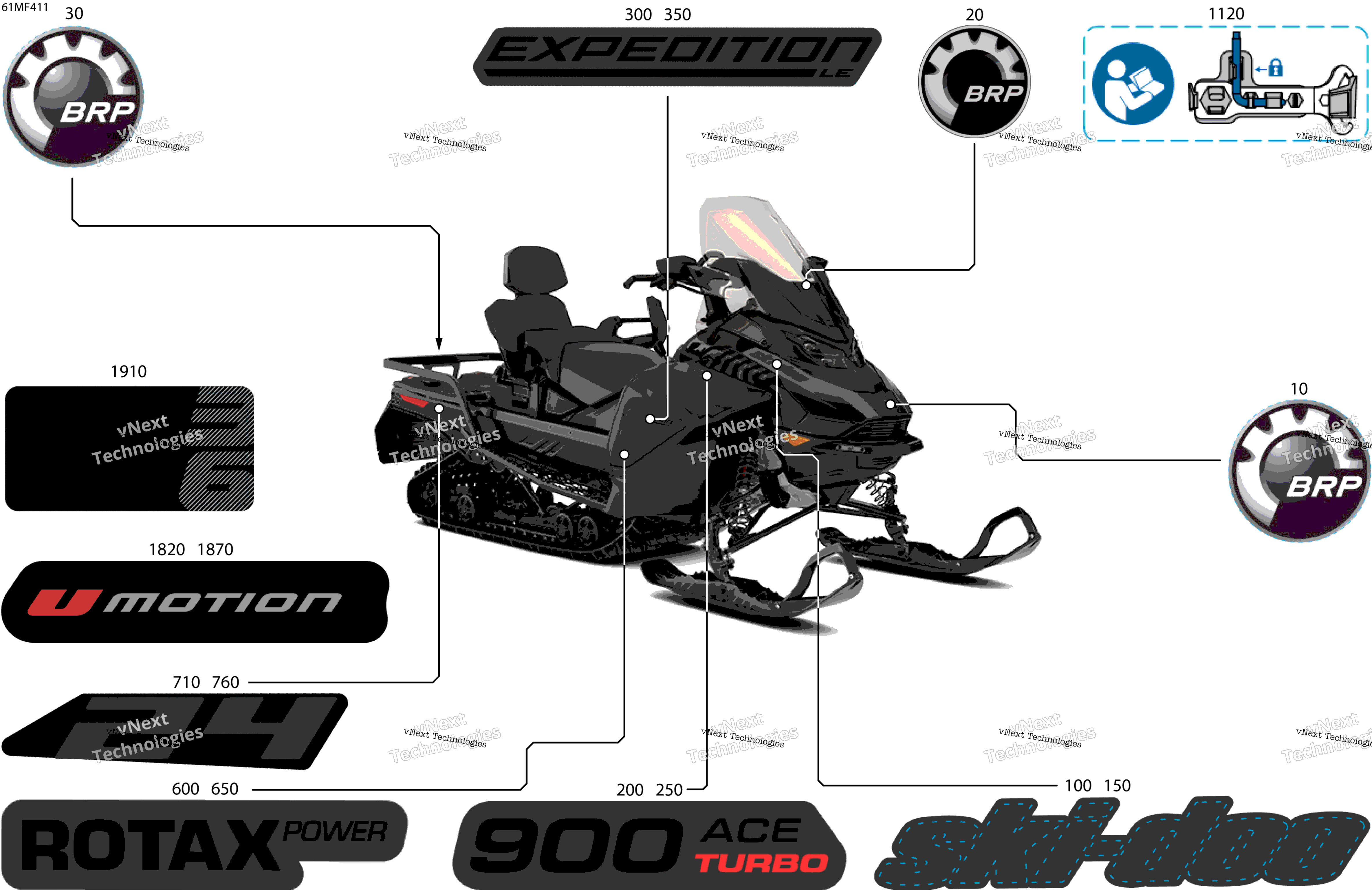 2026 EXPEDITION - LE - 900 ACE TURBO - ACTA - Deep Black - 24X154X1.5CST Track