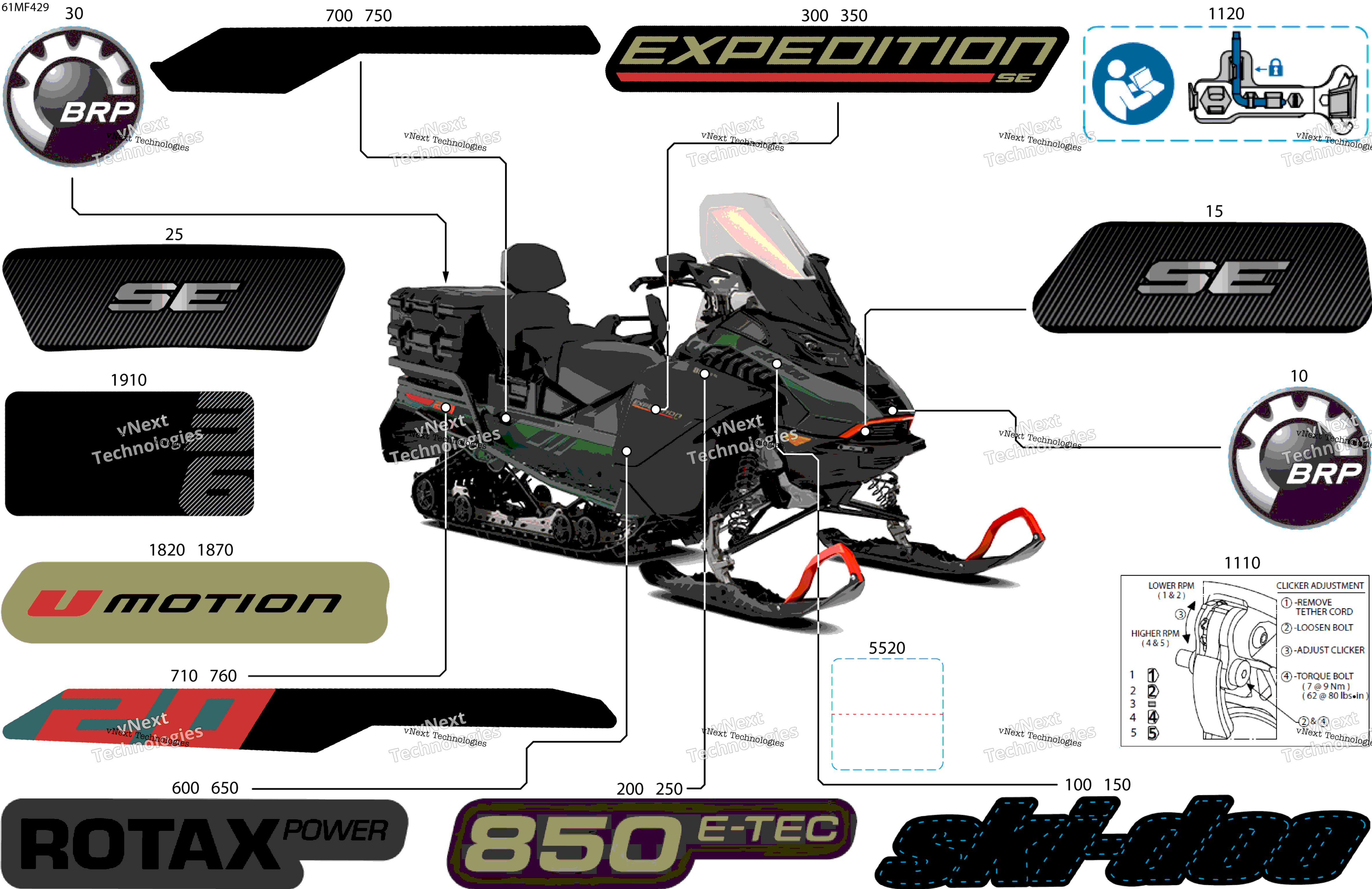 2026 EXPEDITION - SE - 850 E-TEC - AGTA - Tundra Green - 20X154X1.8CST8 Track