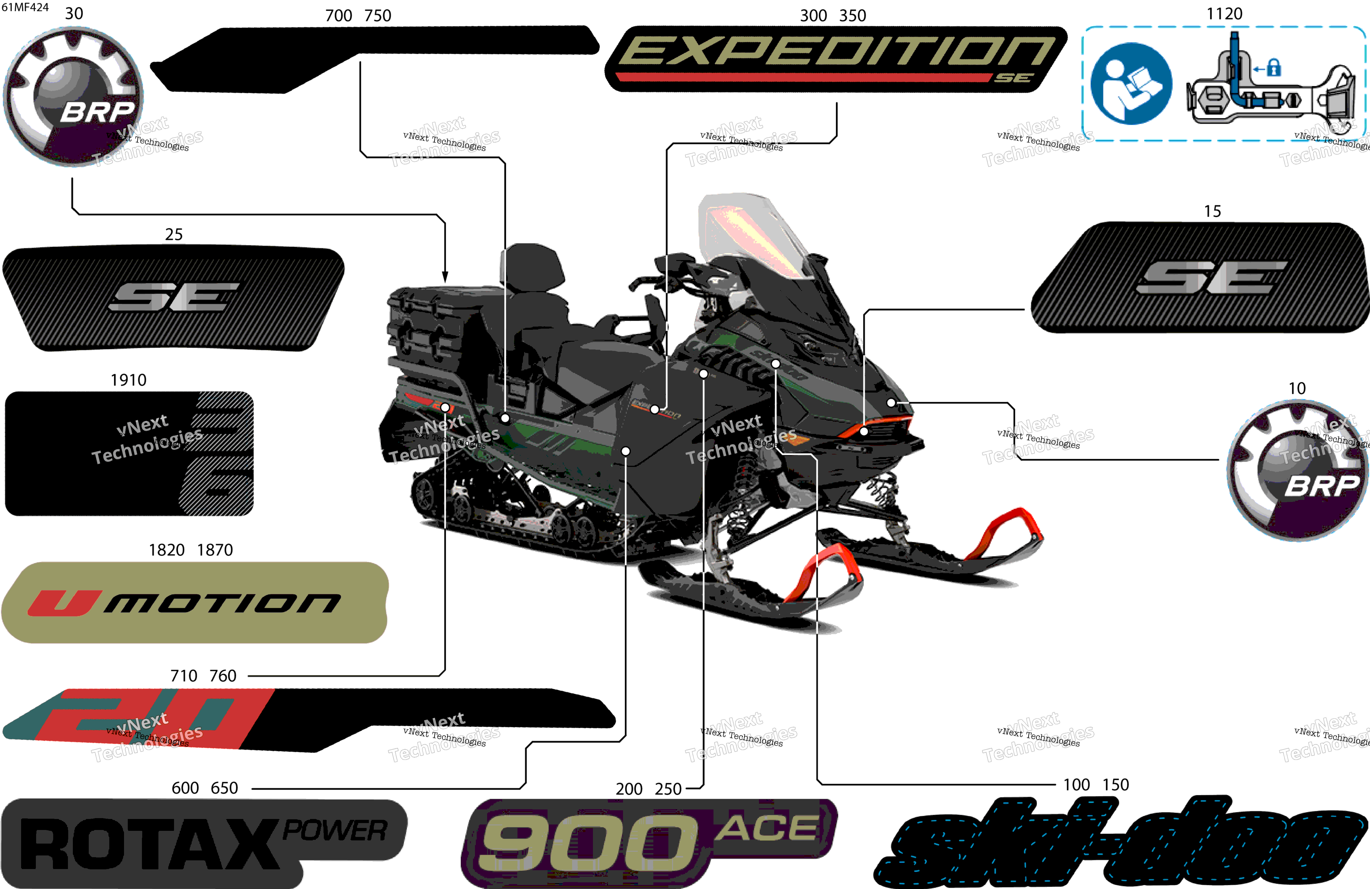 2026 EXPEDITION - SE - 900 ACE - AETK - Tundra Green - 20X154X1.5CSS Track