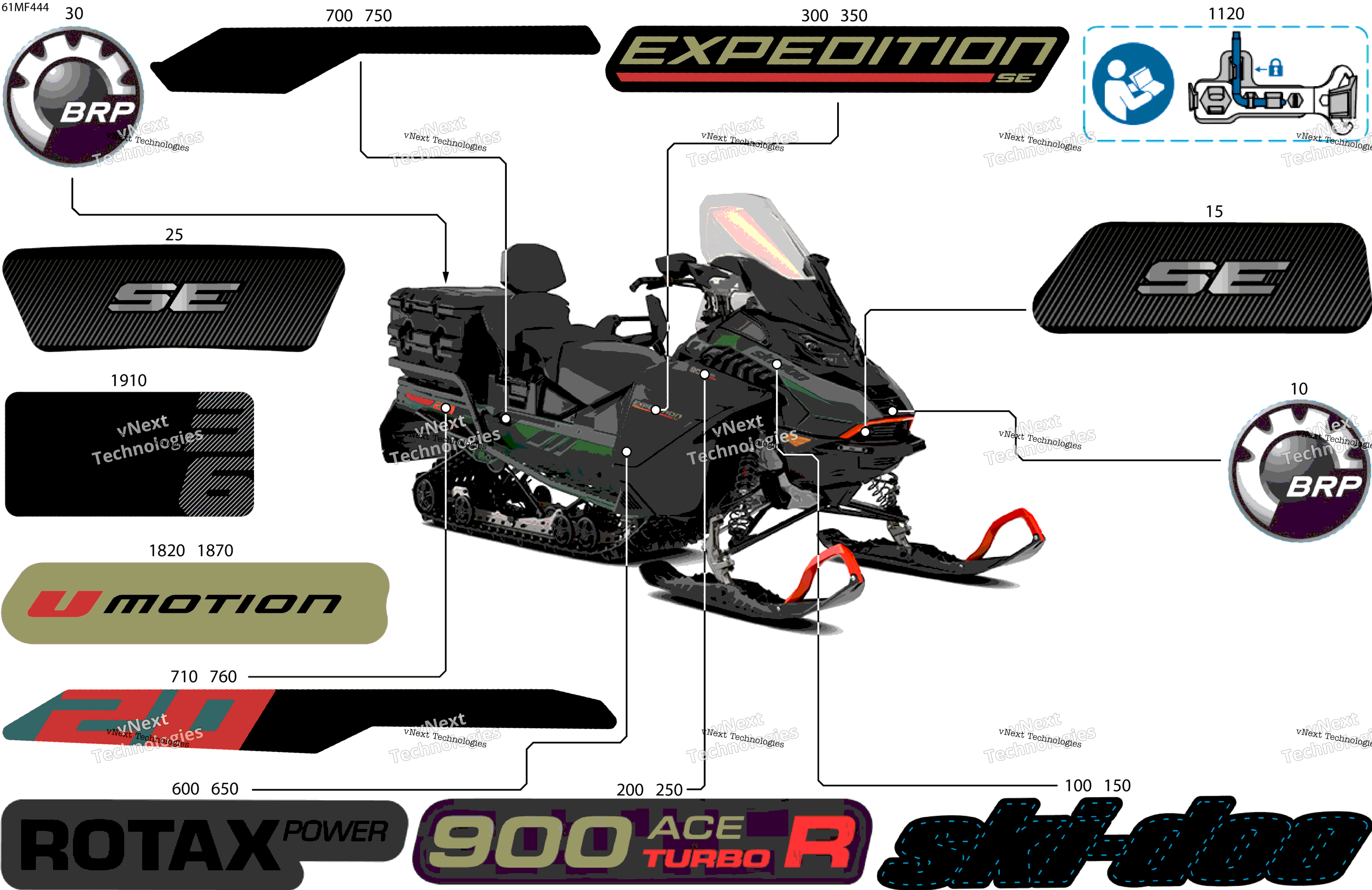 2026 EXPEDITION - SE - 900 ACE TURBO R - AYTK - Tundra Green - 20X154X1.8CST8 Track