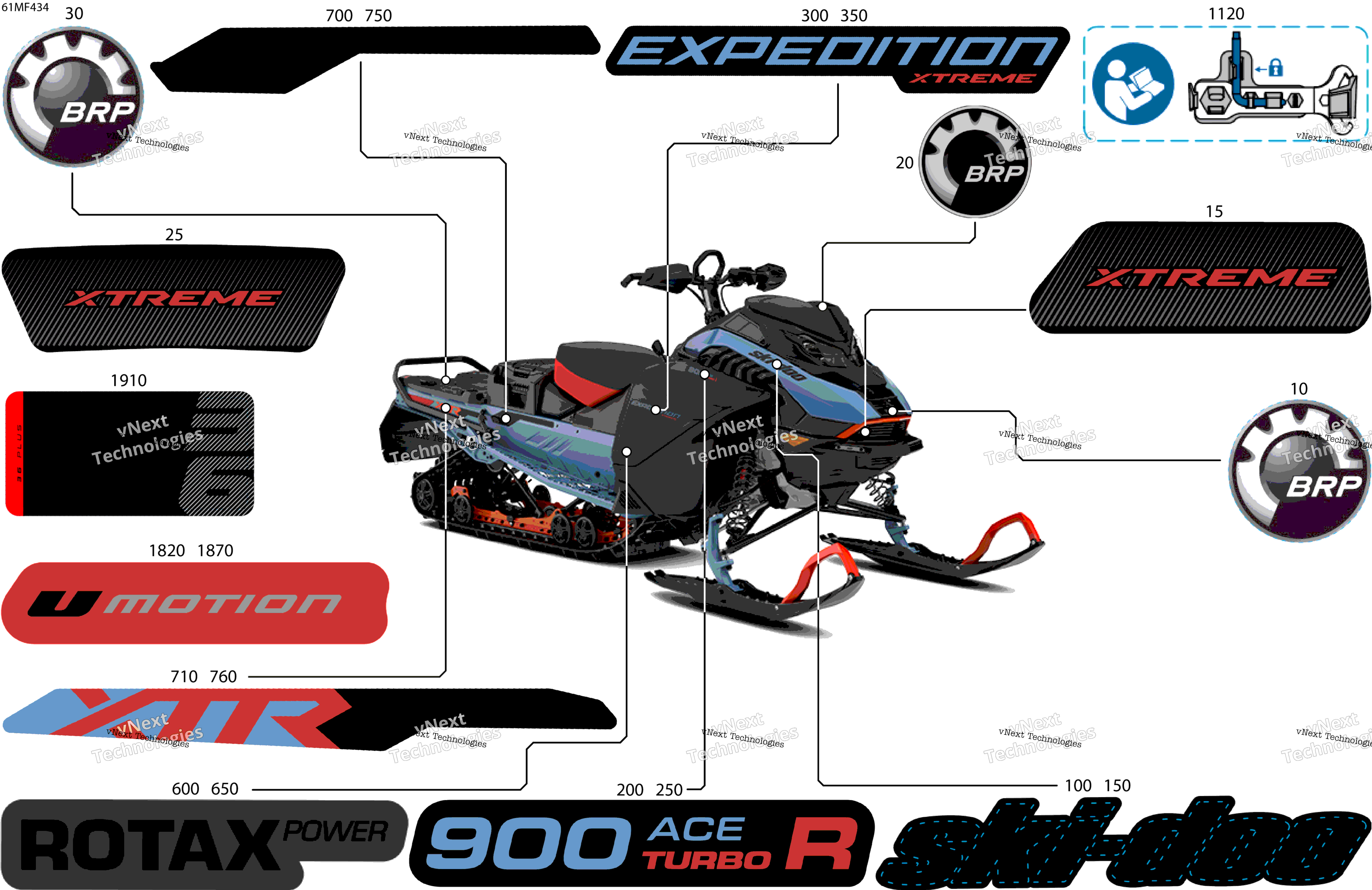 2026 EXPEDITION - XTREM - 900 ACE TURBO R - APTB - Scandi Blue - 20X154X1.8CST8 Track