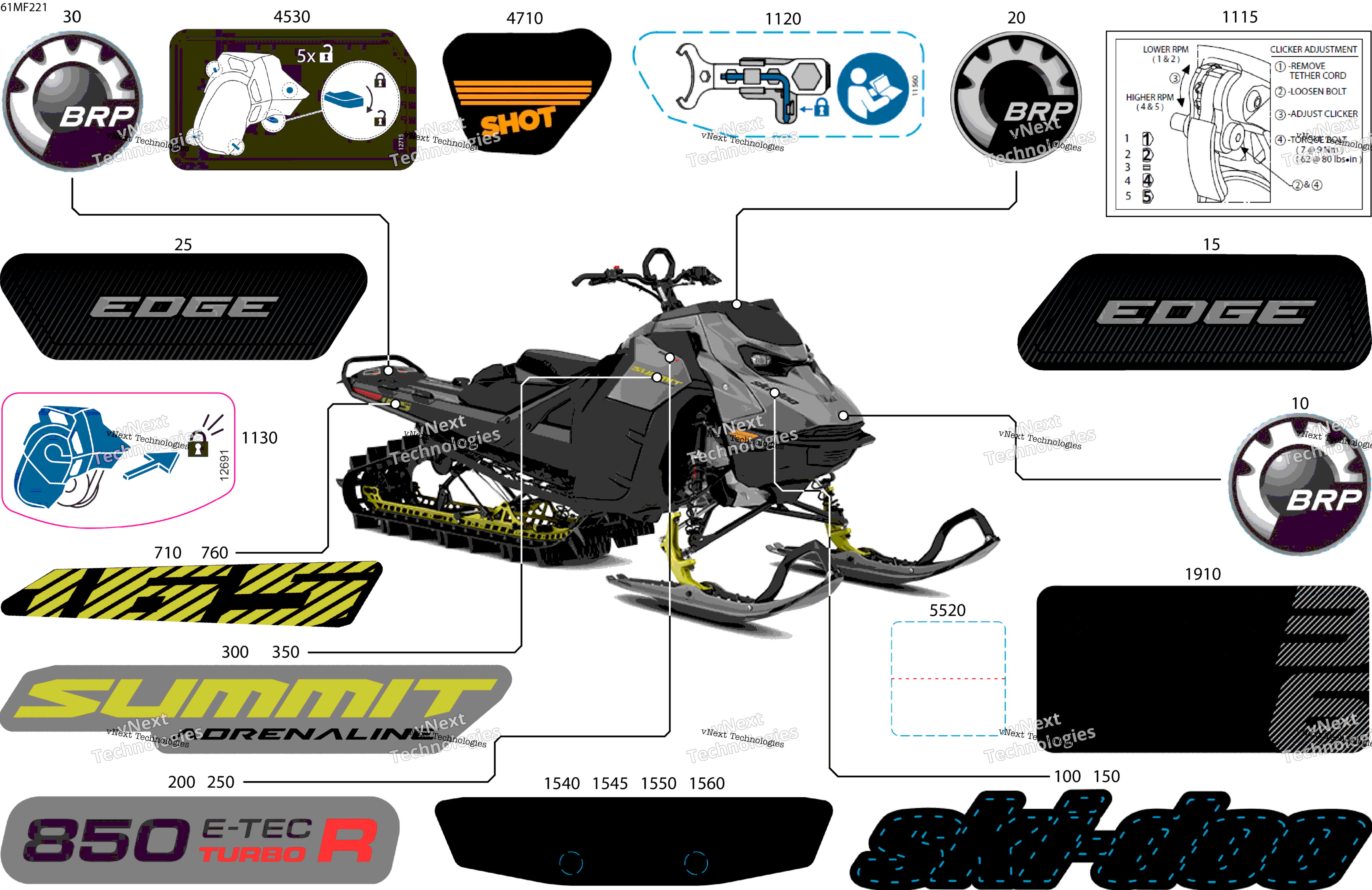 2026 SUMMIT - Adrenaline with Enduro Package - 850 E-TEC Turbo R - CJTD - Monument Gray - 16X165X3P4F Track