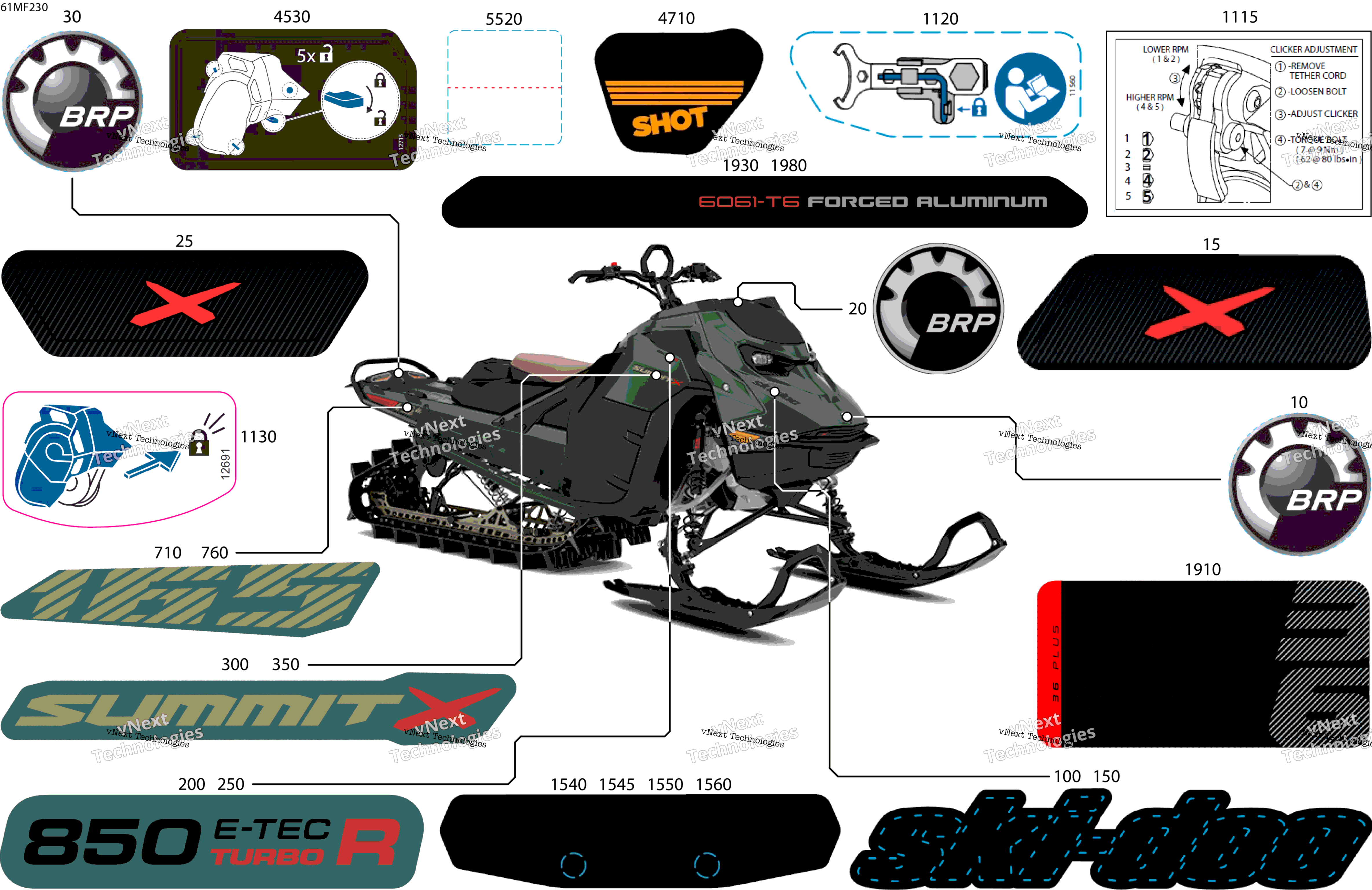 2026 SUMMIT - X - 850 E-TEC Turbo R - TATE - Tundra Green - 16X165X3P4F Track