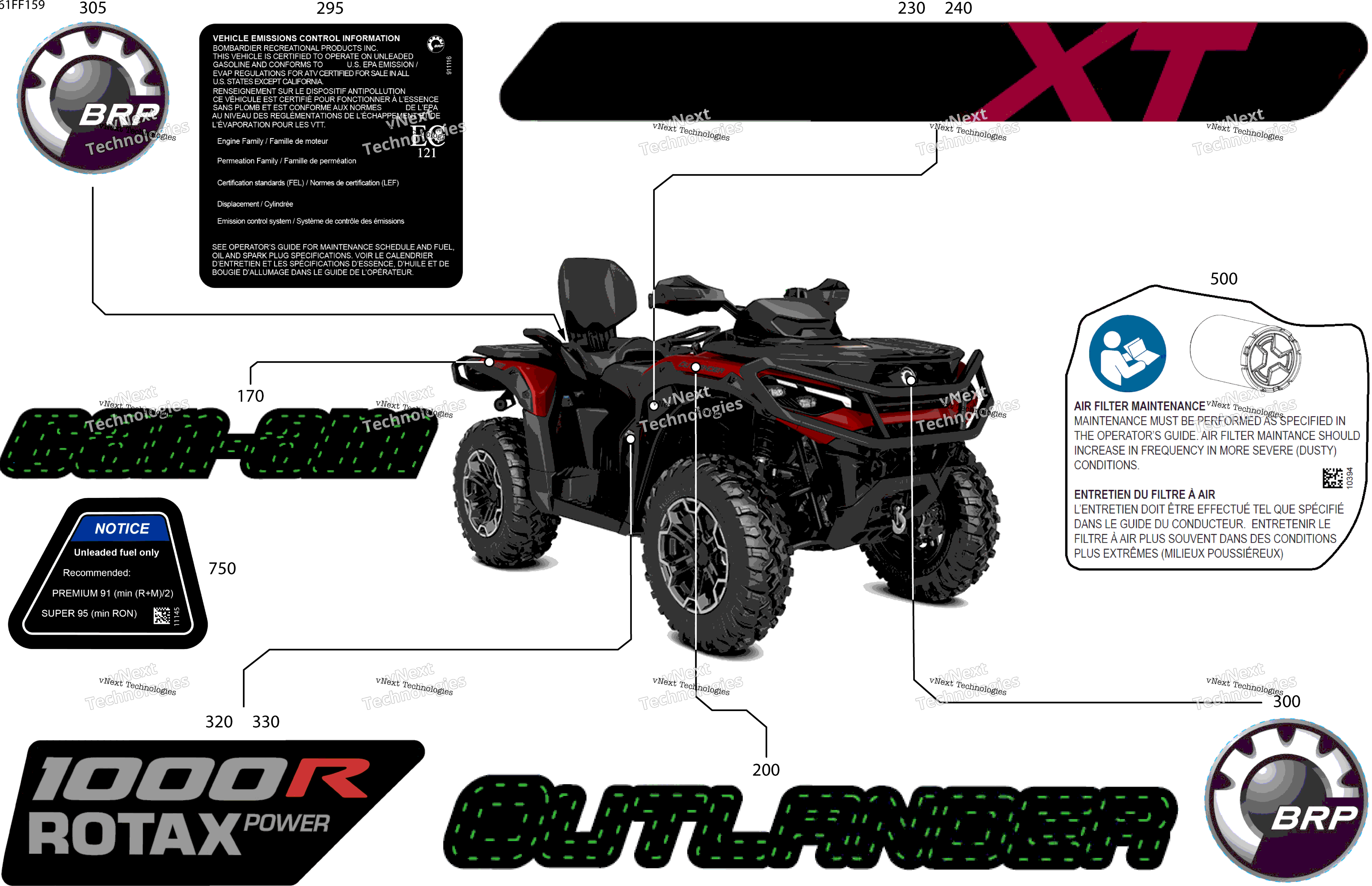 2026 OUT-MAX - 4X4 - XT - 1000R - 4TTC - Fiery Red Metallic