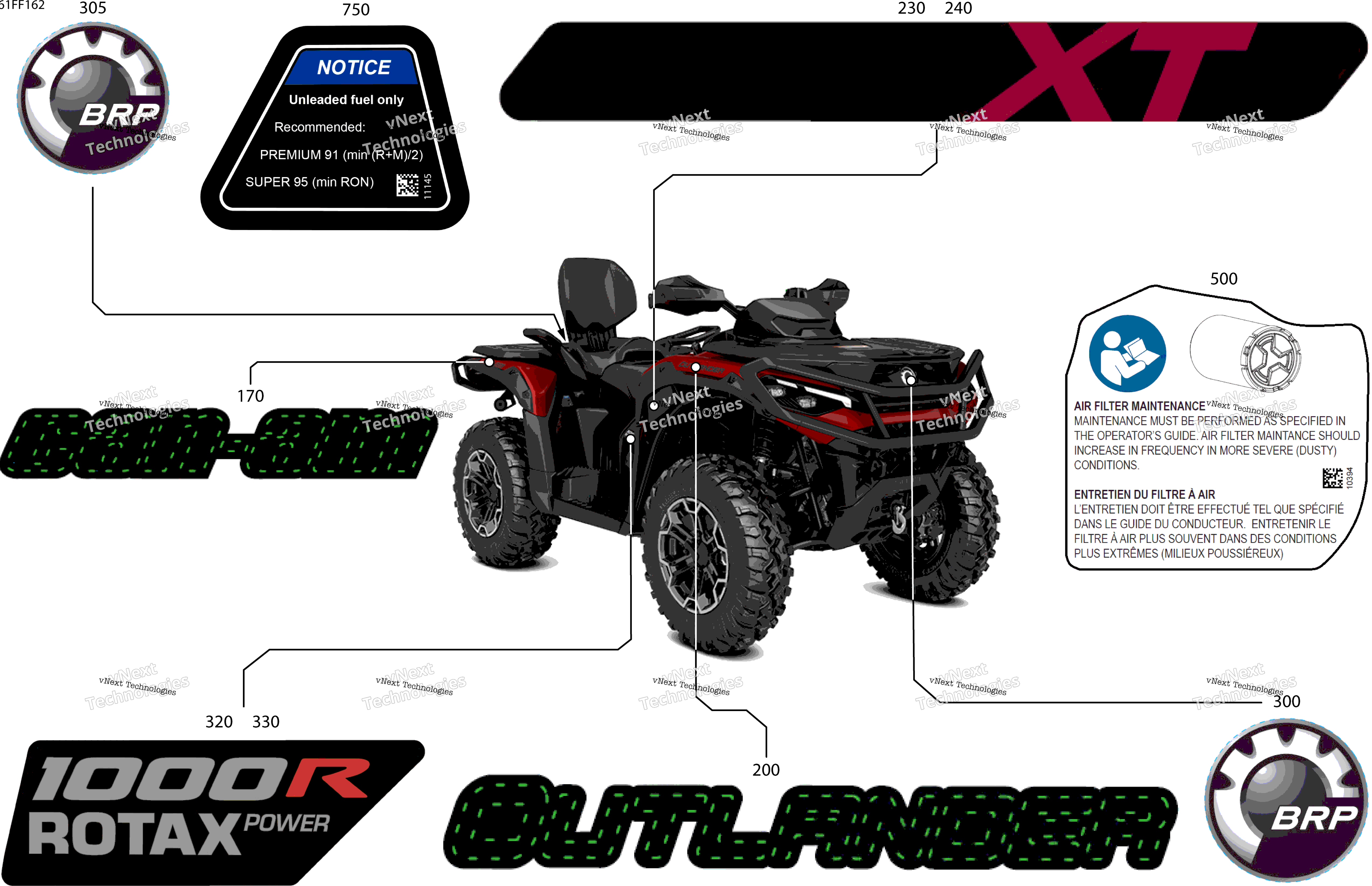 2026 OUT-MAX - 4X4 - XT - 1000R - 4TTF - CALI - Fiery Red Metallic