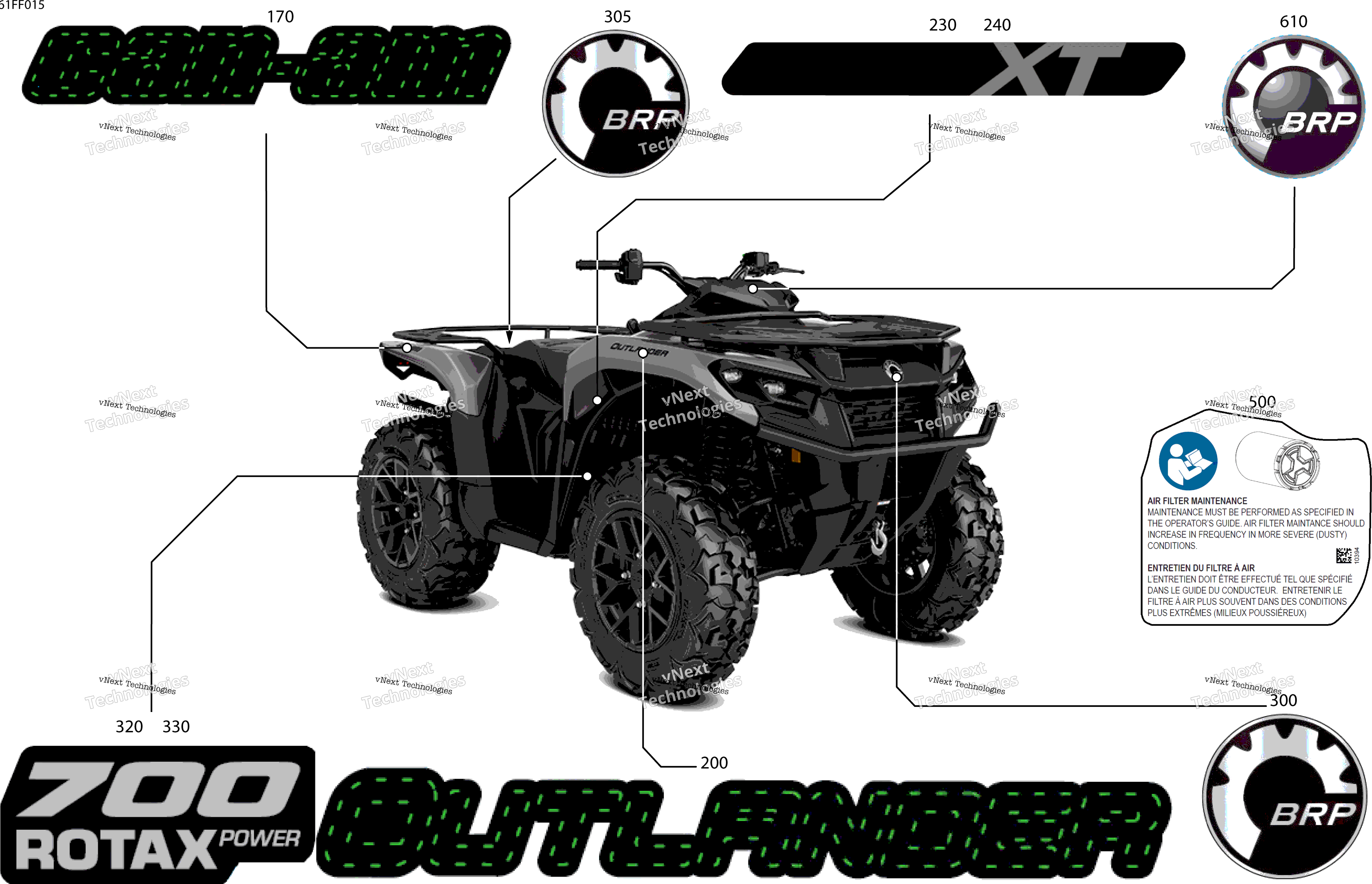 2026 OUT-MAX - 4X4 - XT - 700 - 1YTB - CALI - Platinum Silver Satin
