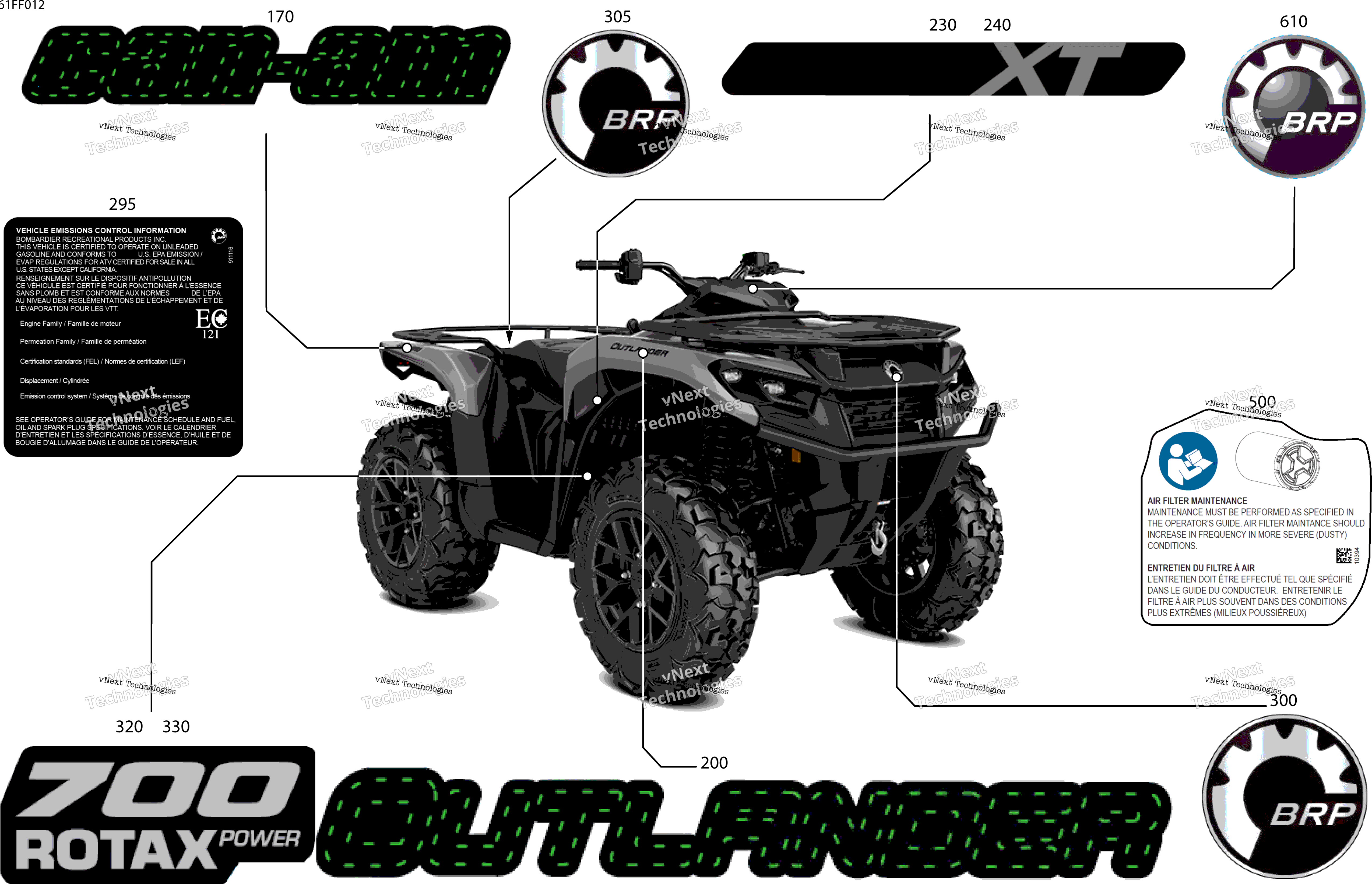 2026 OUT-MAX - 4X4 - XT - 700 - 1YTF - Platinum Silver Satin
