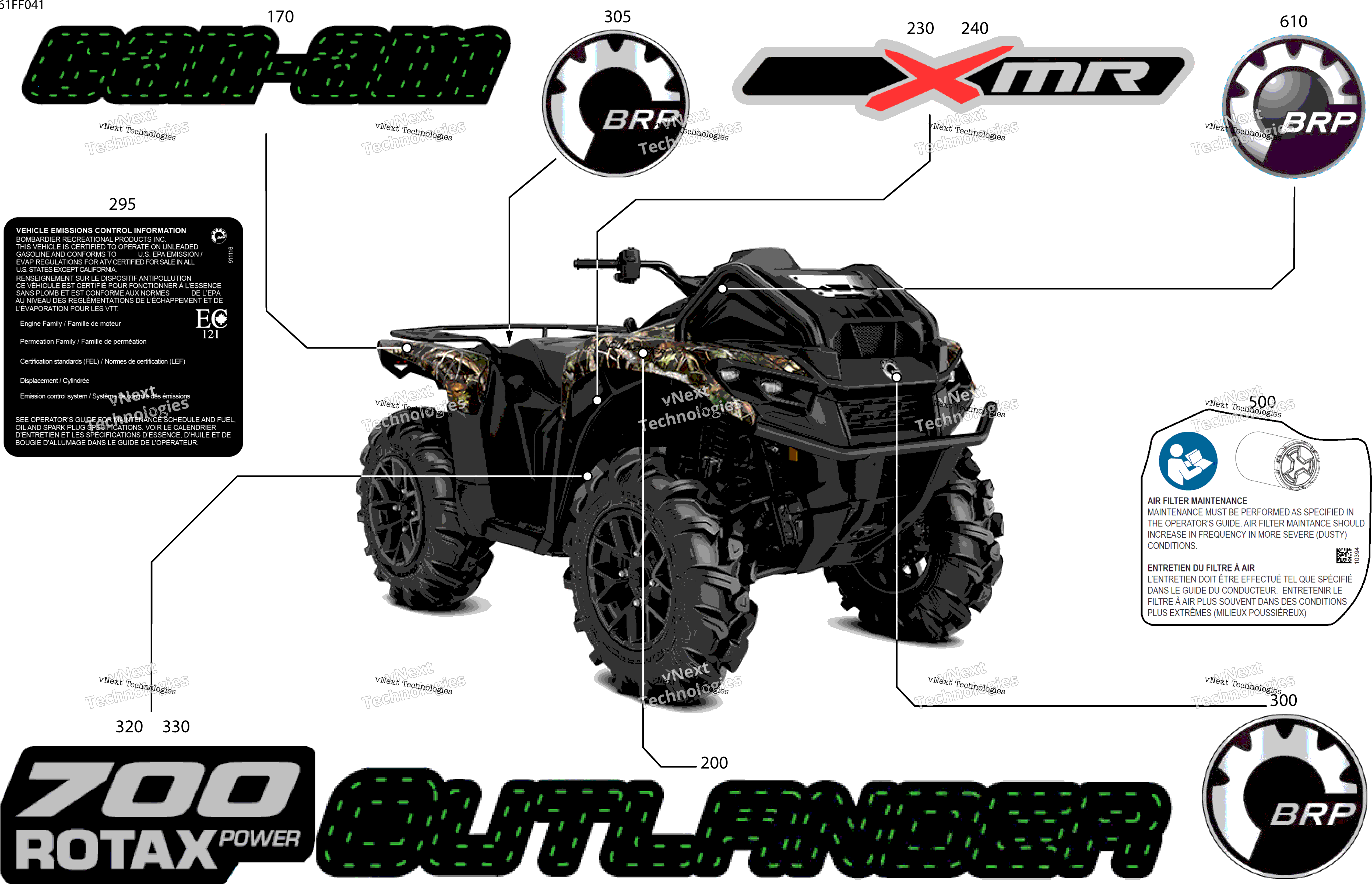 2026 OUTLANDER - 4X4 - XMR - 700 - 1STA - Dark Wildland Camo
