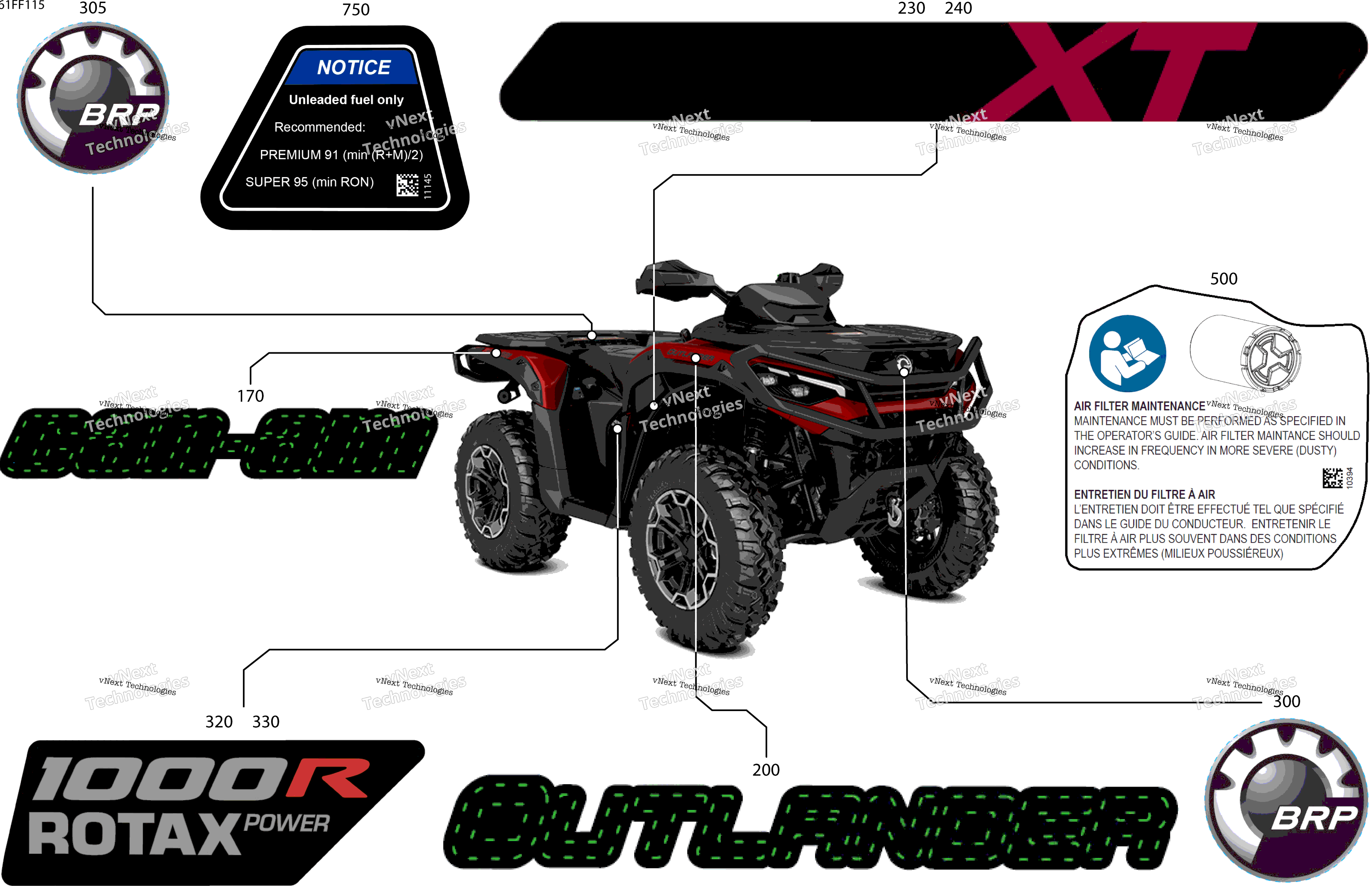 2026 OUTLANDER - 4X4 - XT - 1000R - 4FTD - CALI - Fiery Red Metallic