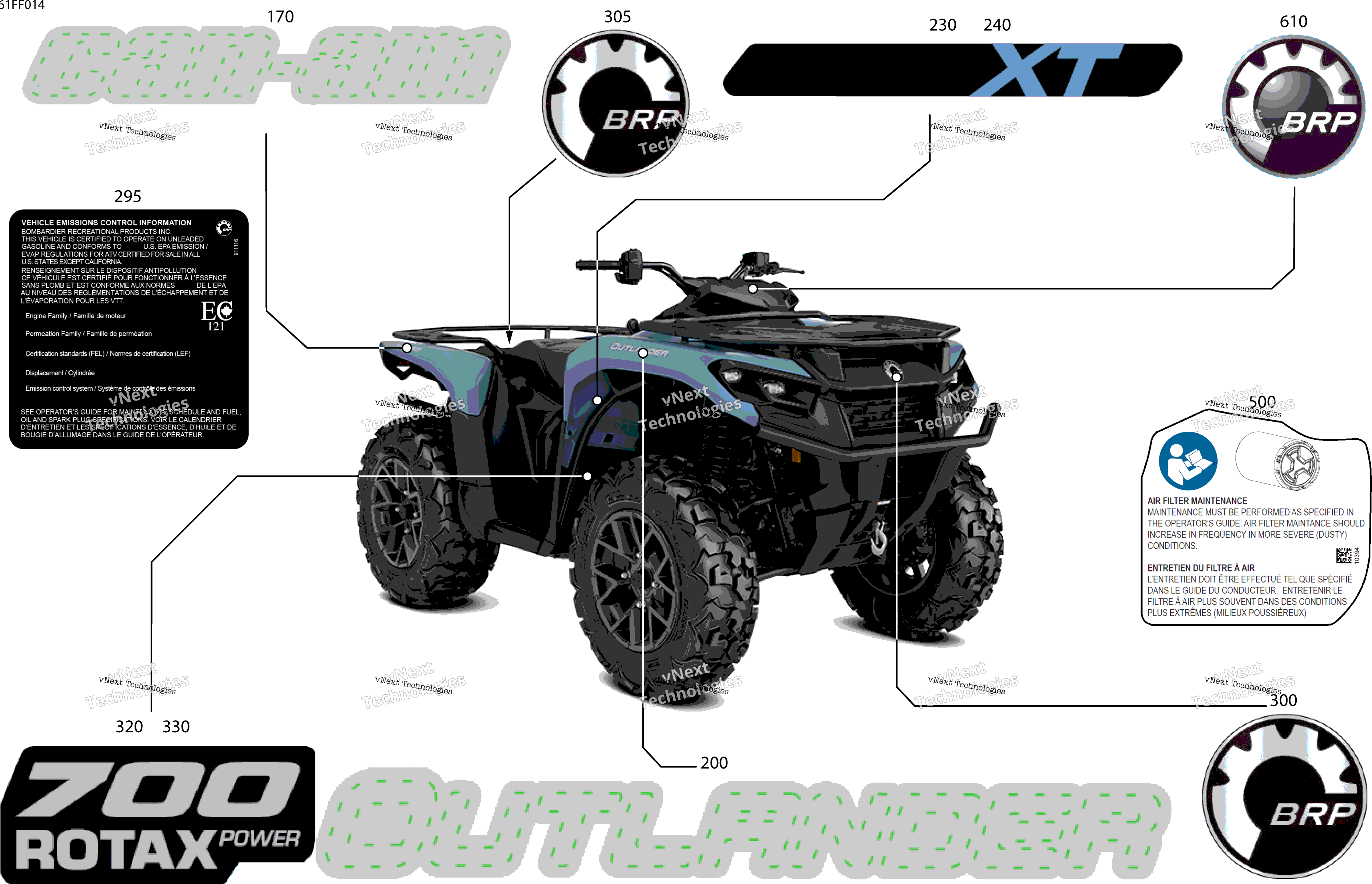 2026 OUTLANDER - 4X4 - XT - 700 - 1GTD - Scandi Blue