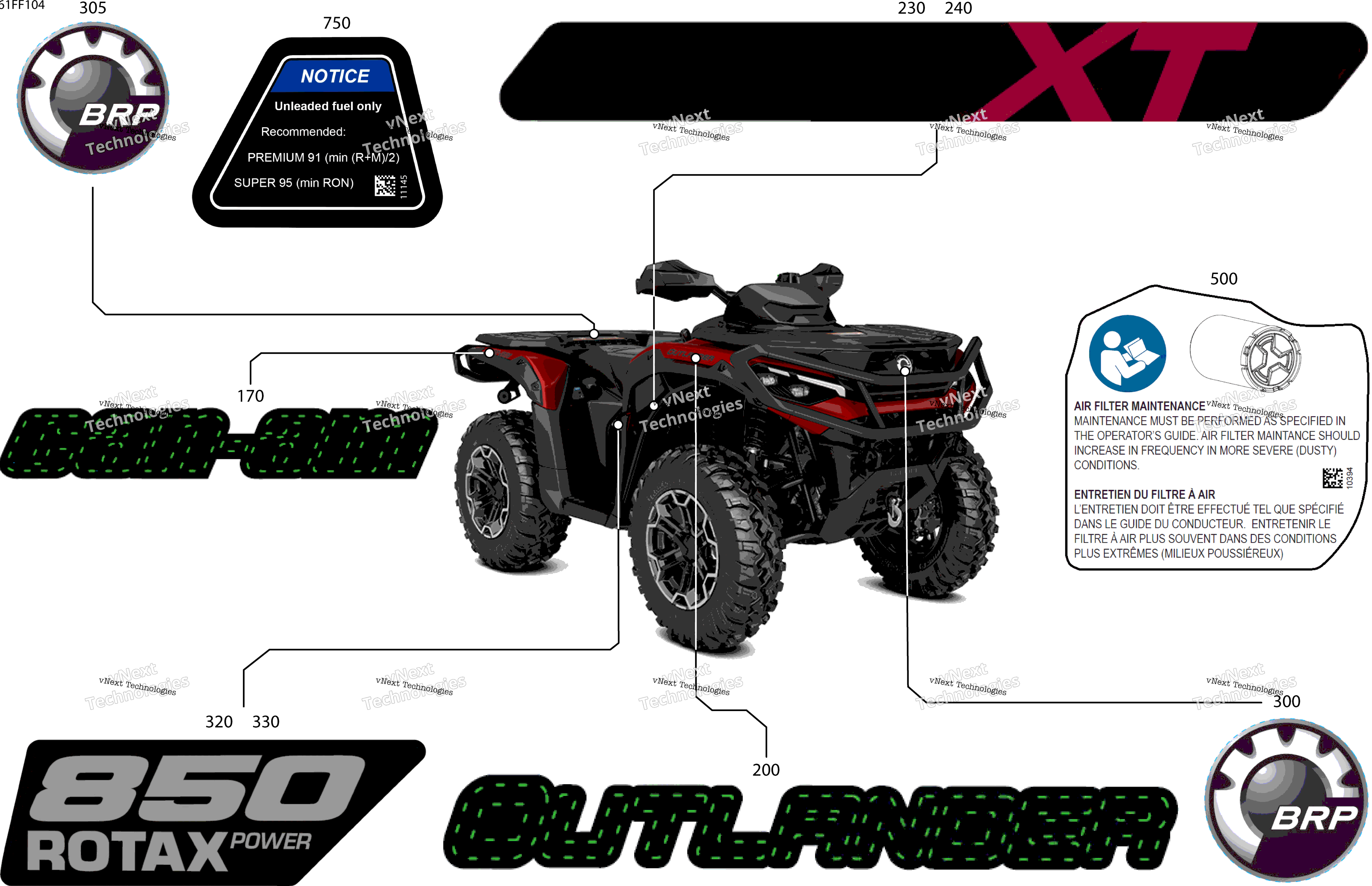2026 OUTLANDER - 4X4 - XT - 850 - 4ETA - CALI - Fiery Red Metallic