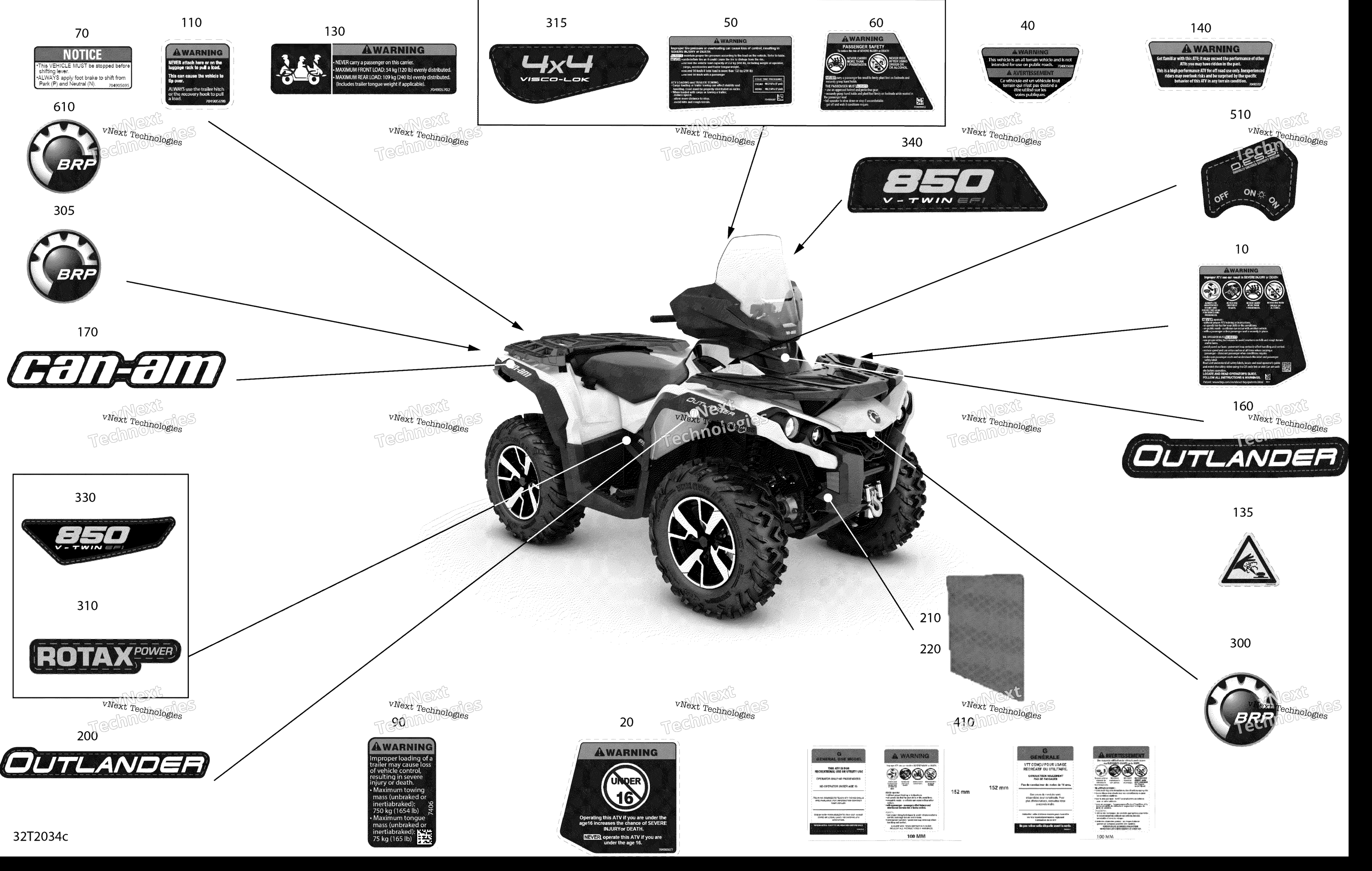 2020 Outlander 850 EFI - STD DPS XT WINTER XTP - North America