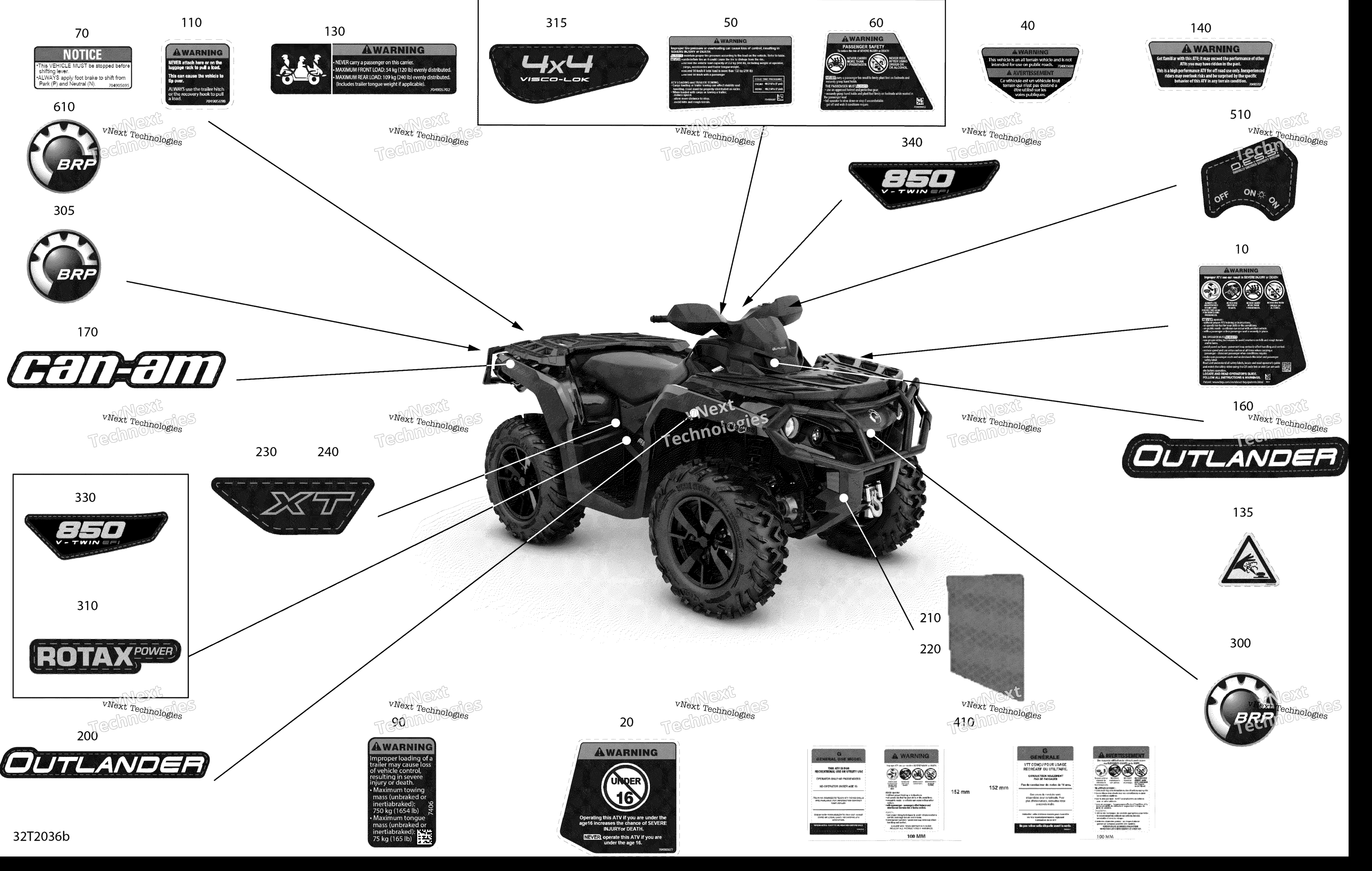 2020 Outlander 850 EFI - STD DPS XT WINTER XTP - North America