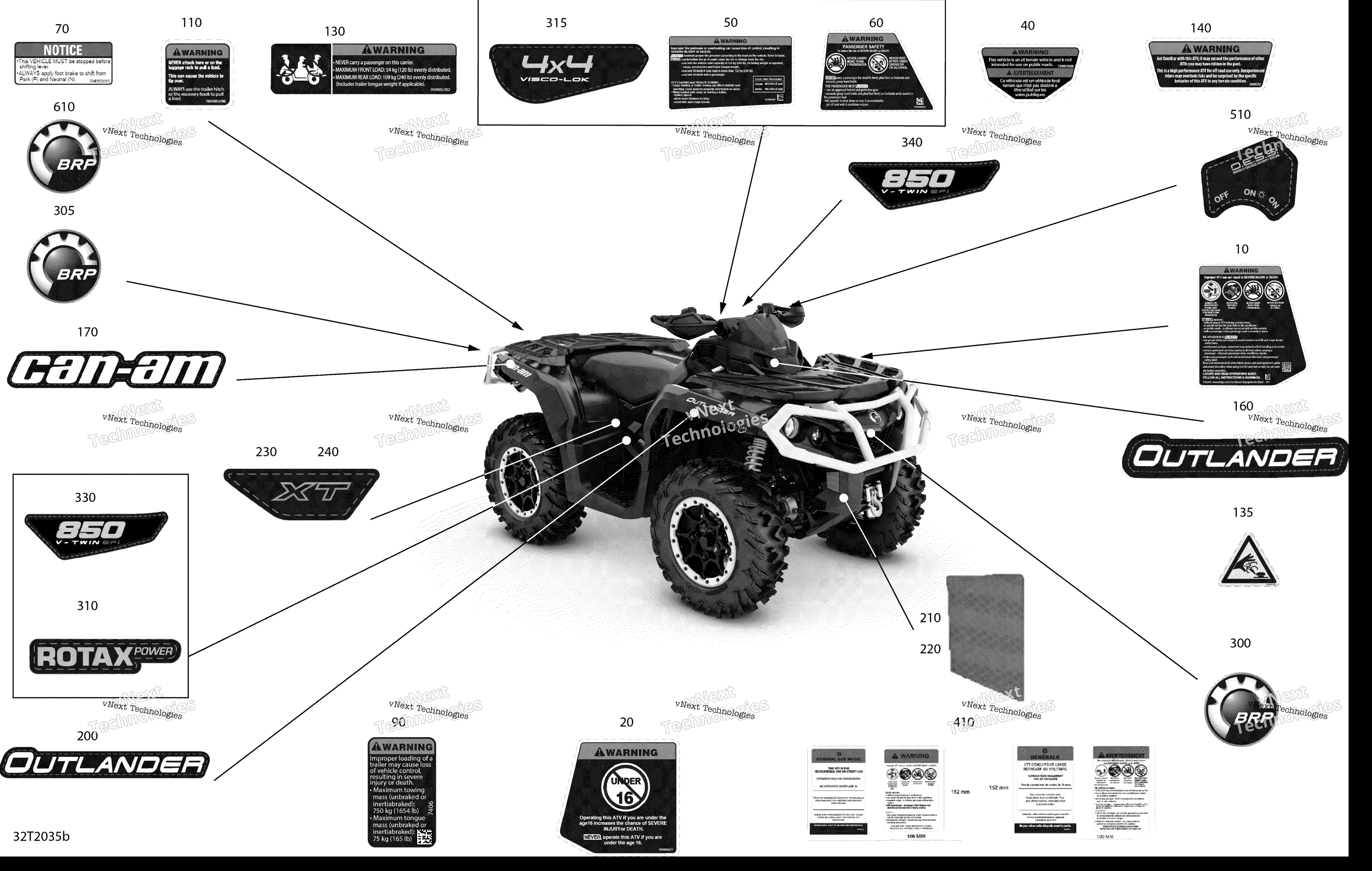 2020 Outlander 850 EFI - STD DPS XT WINTER XTP - North America
