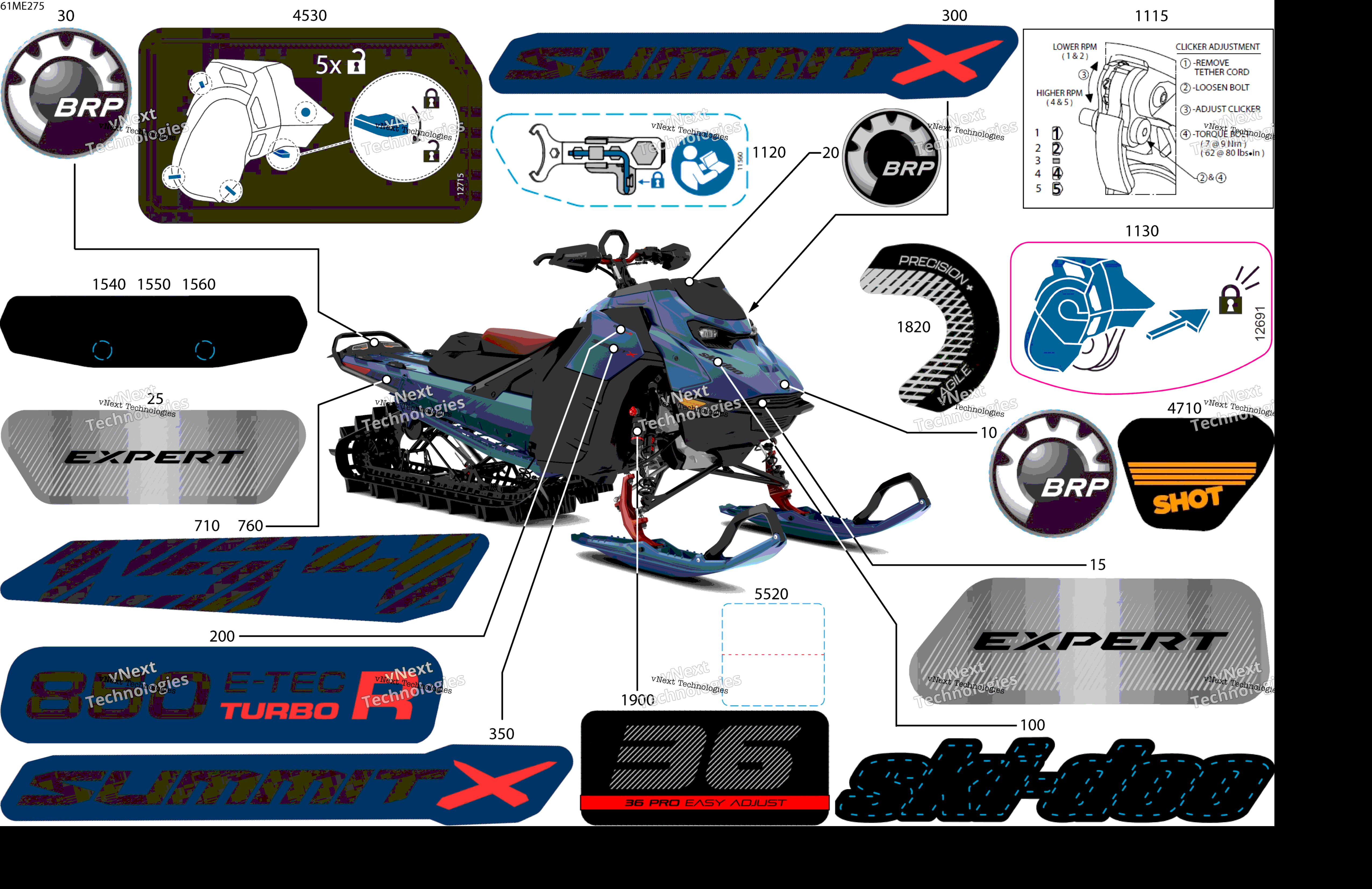 2025 SUMMIT - 850 E-TEC Turbo R - X with Expert Package - TSSD - Dusty Navy Satin - 154X16X3P4 Track