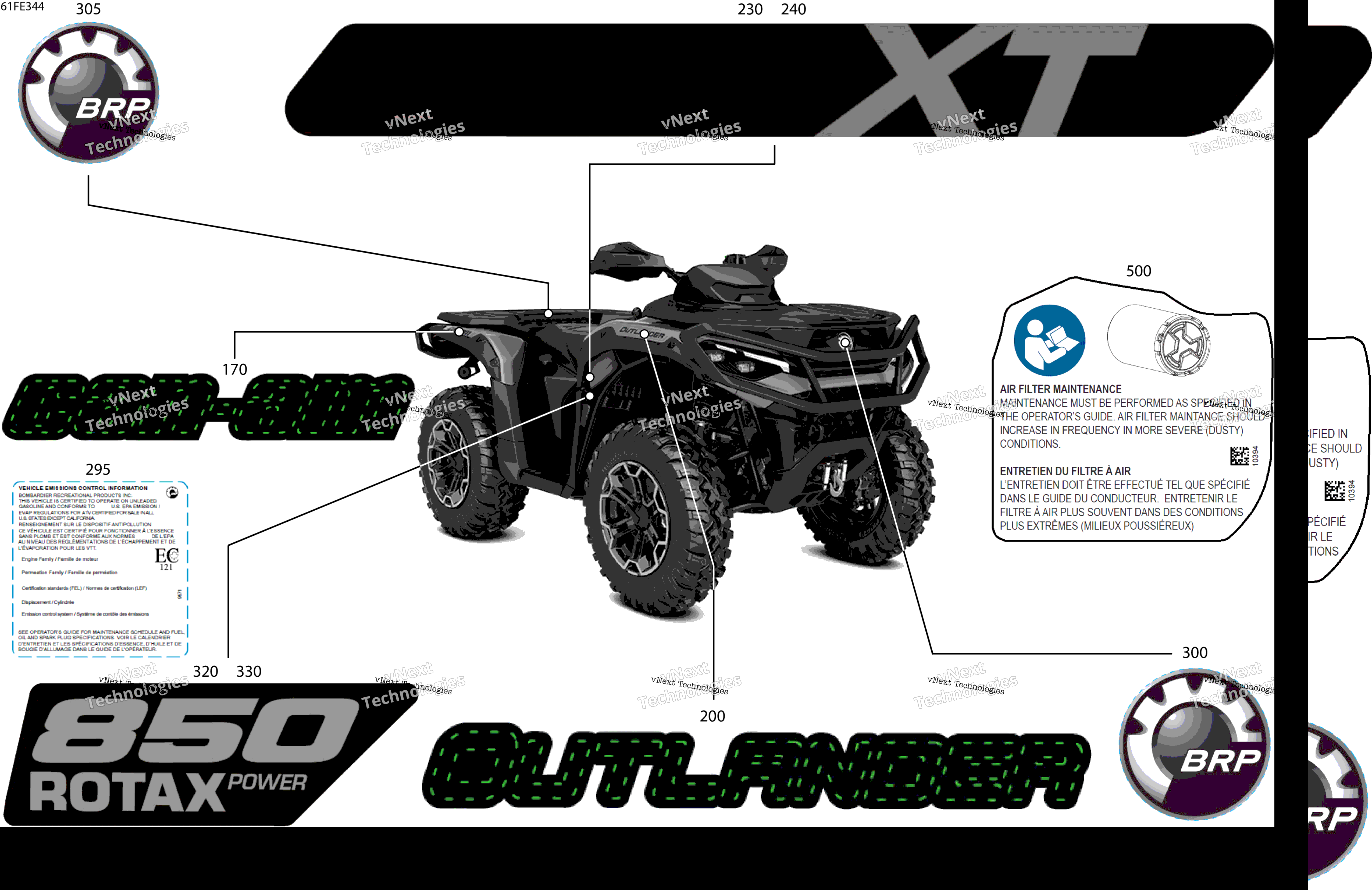 2025 OUTLANDER - 4X4 - XT - 850 - 4ESA - Platinum Silver Satin