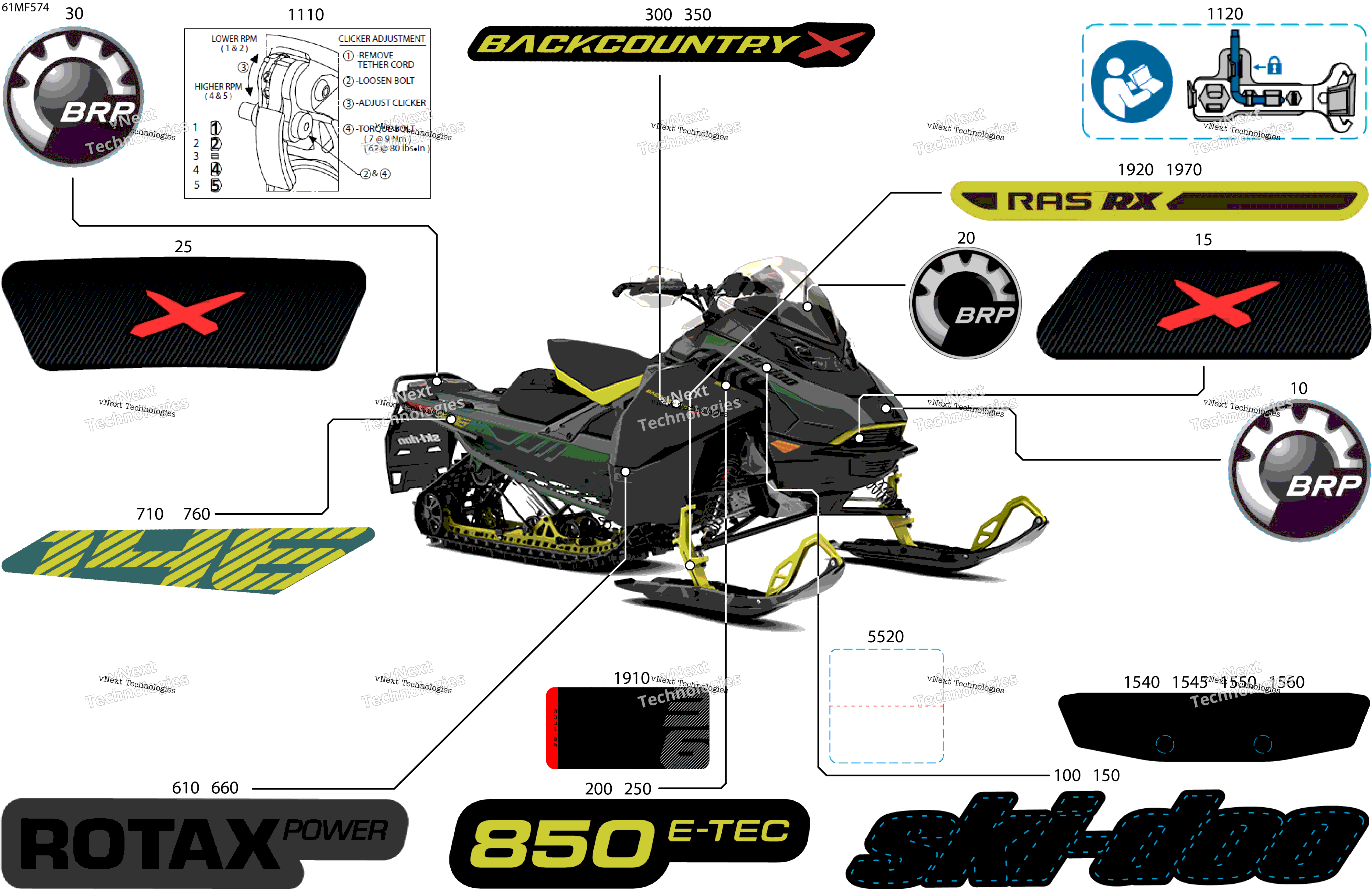 2026 BACKCOUNTRY - X - 850 E-TEC - UXTL - Tundra Green - 15X146X1.5IS Track