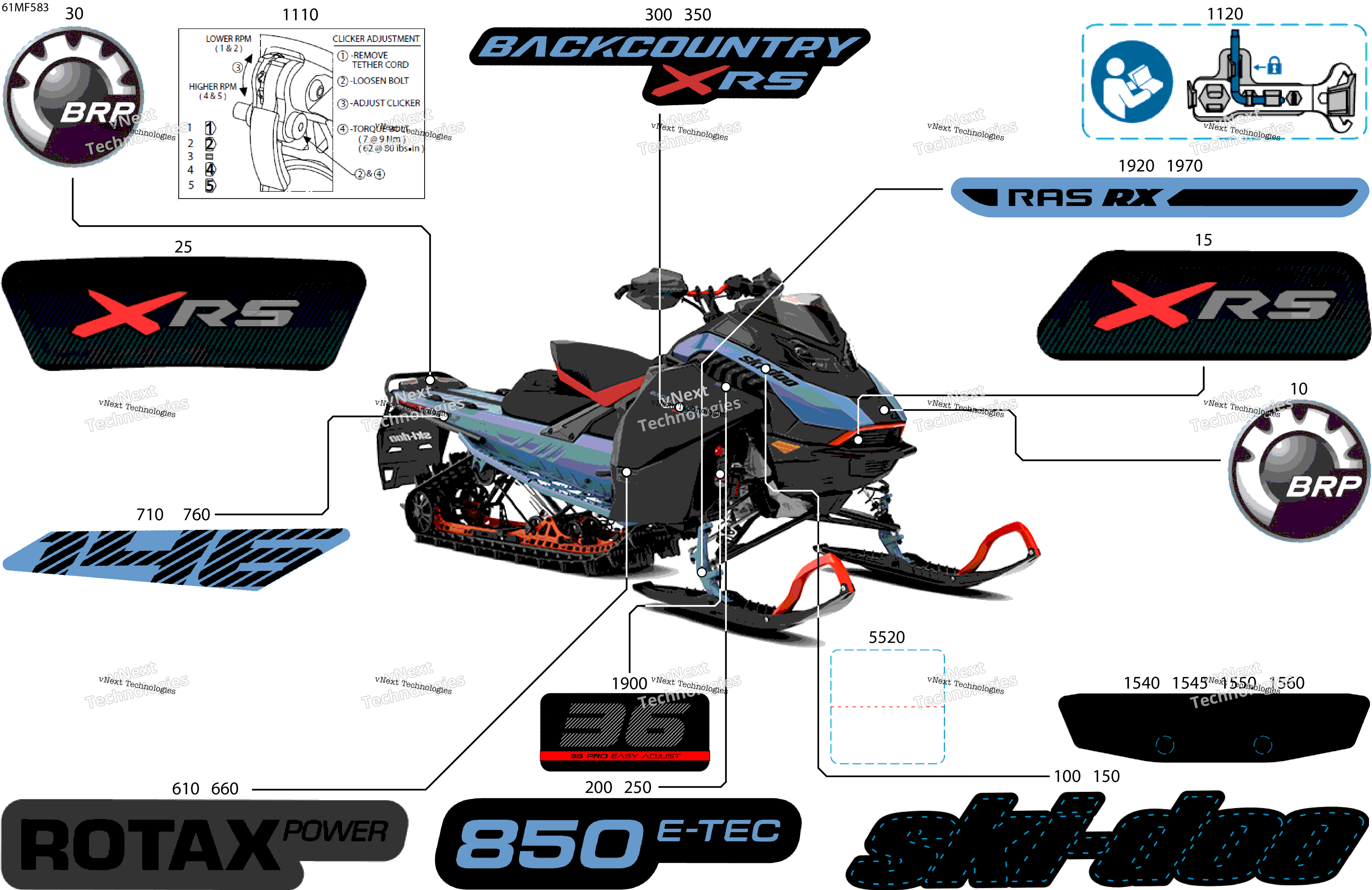 2026 BACKCOUNTRY - X-RS - 850 E-TEC - UYTP - Scandi Blue - 15X146X1.5S Track