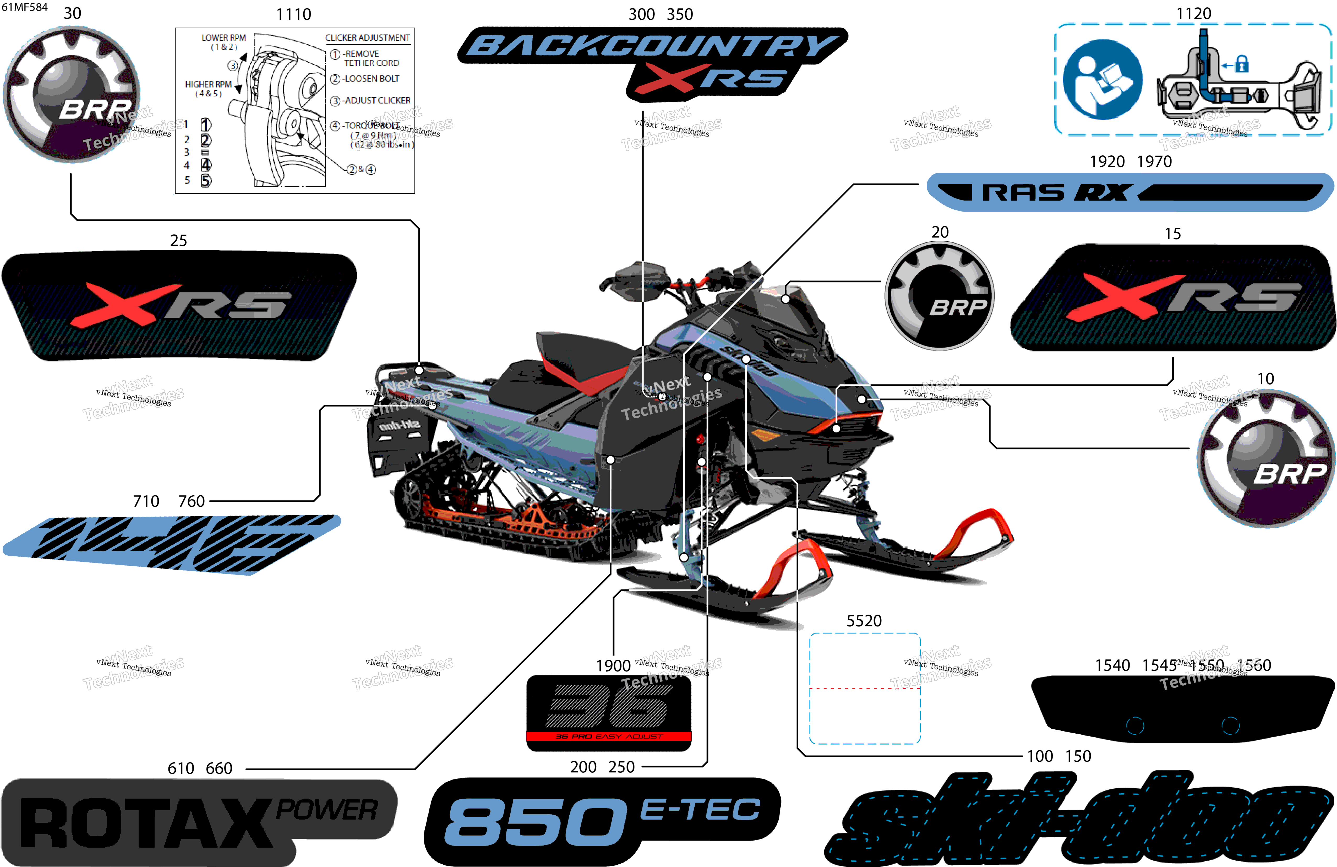 2026 BACKCOUNTRY - X-RS - 850 E-TEC - UYTS - Scandi Blue - 15X146X1.5S Track