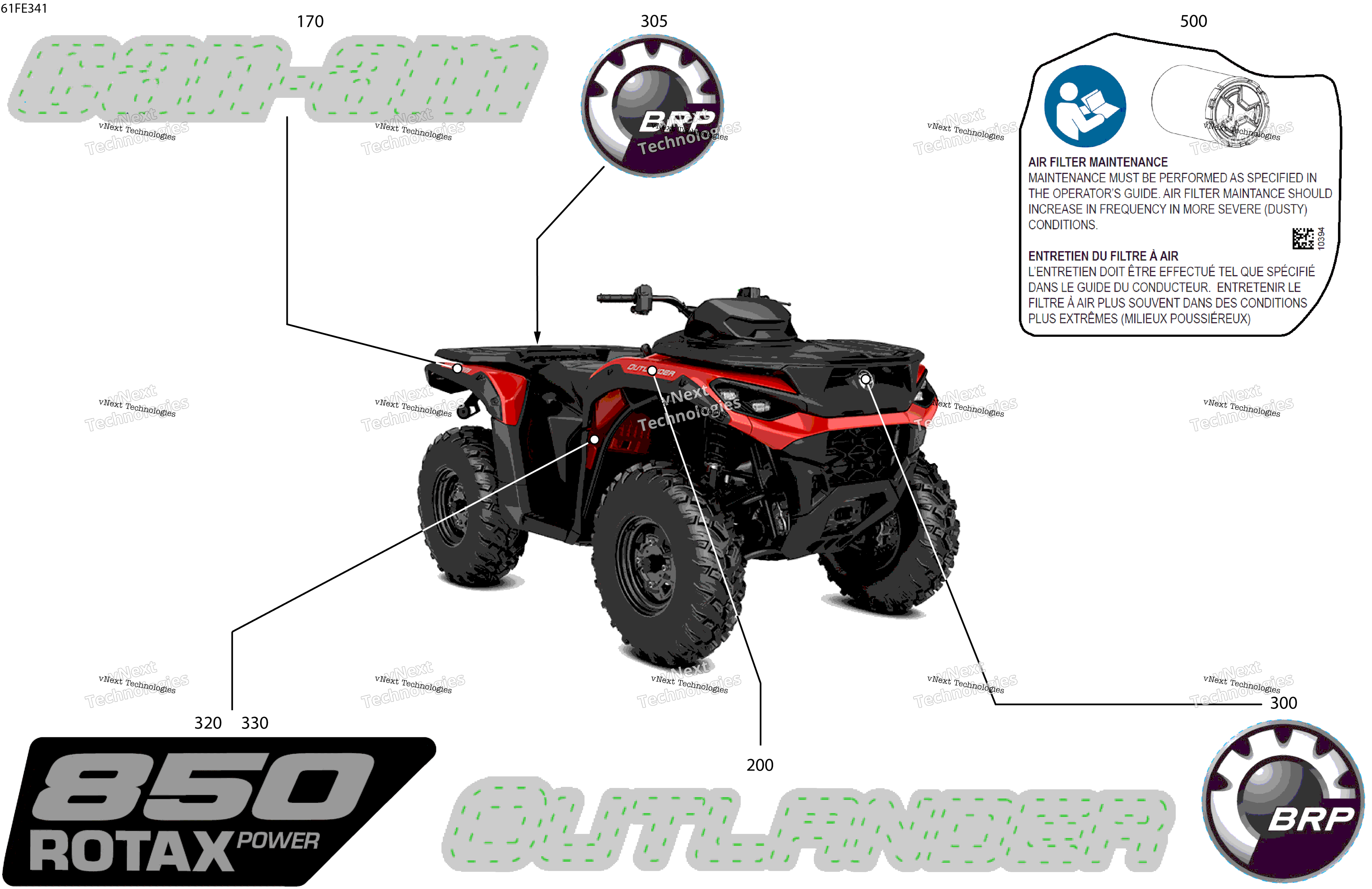 2025 OUTLANDER - 4X4 - STD - 850 - 4ASB - Legion Red