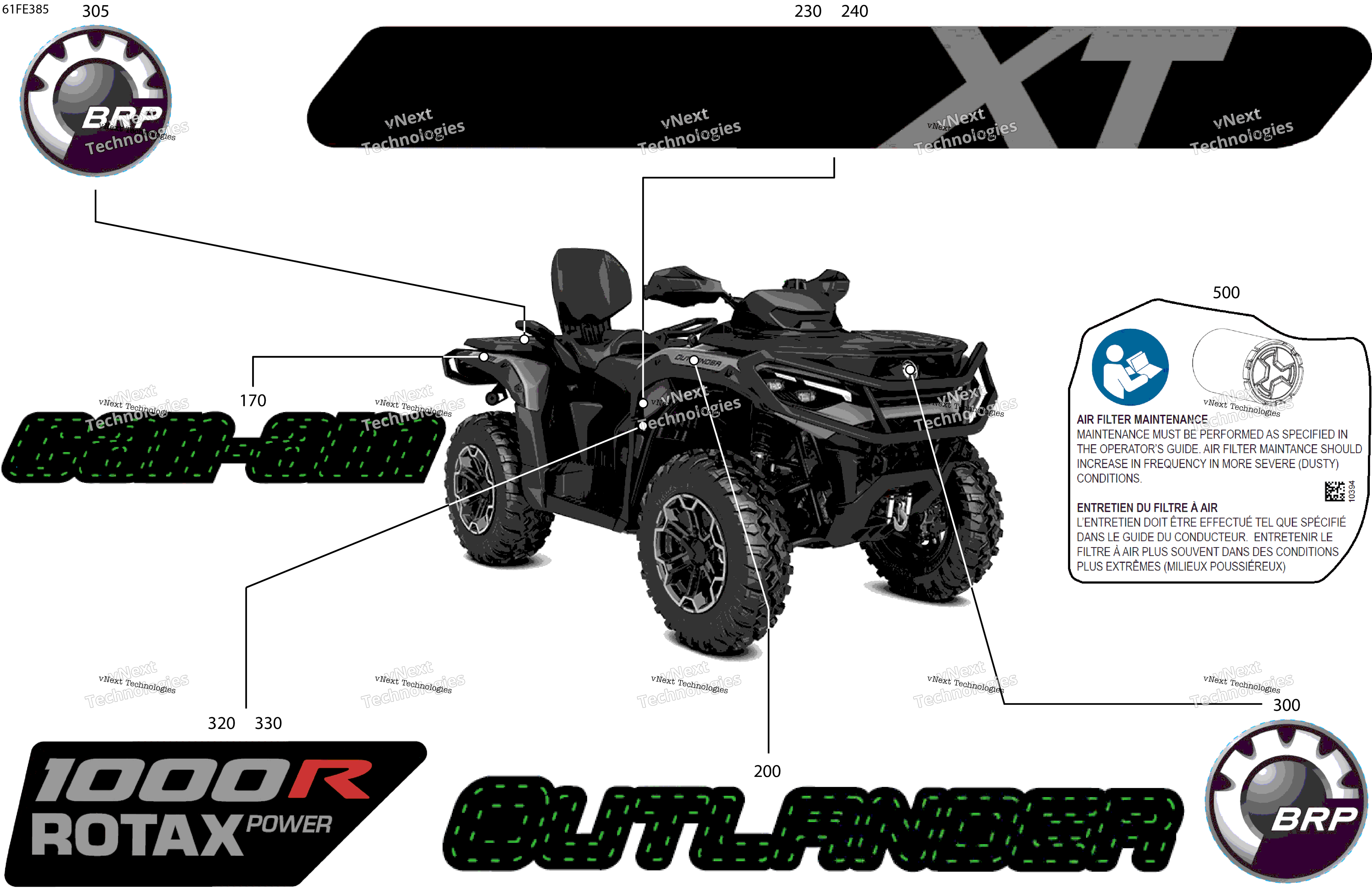 2025 OUT-MAX - 4X4 - XT - 1000R - 4TSB - Platinum Silver Satin