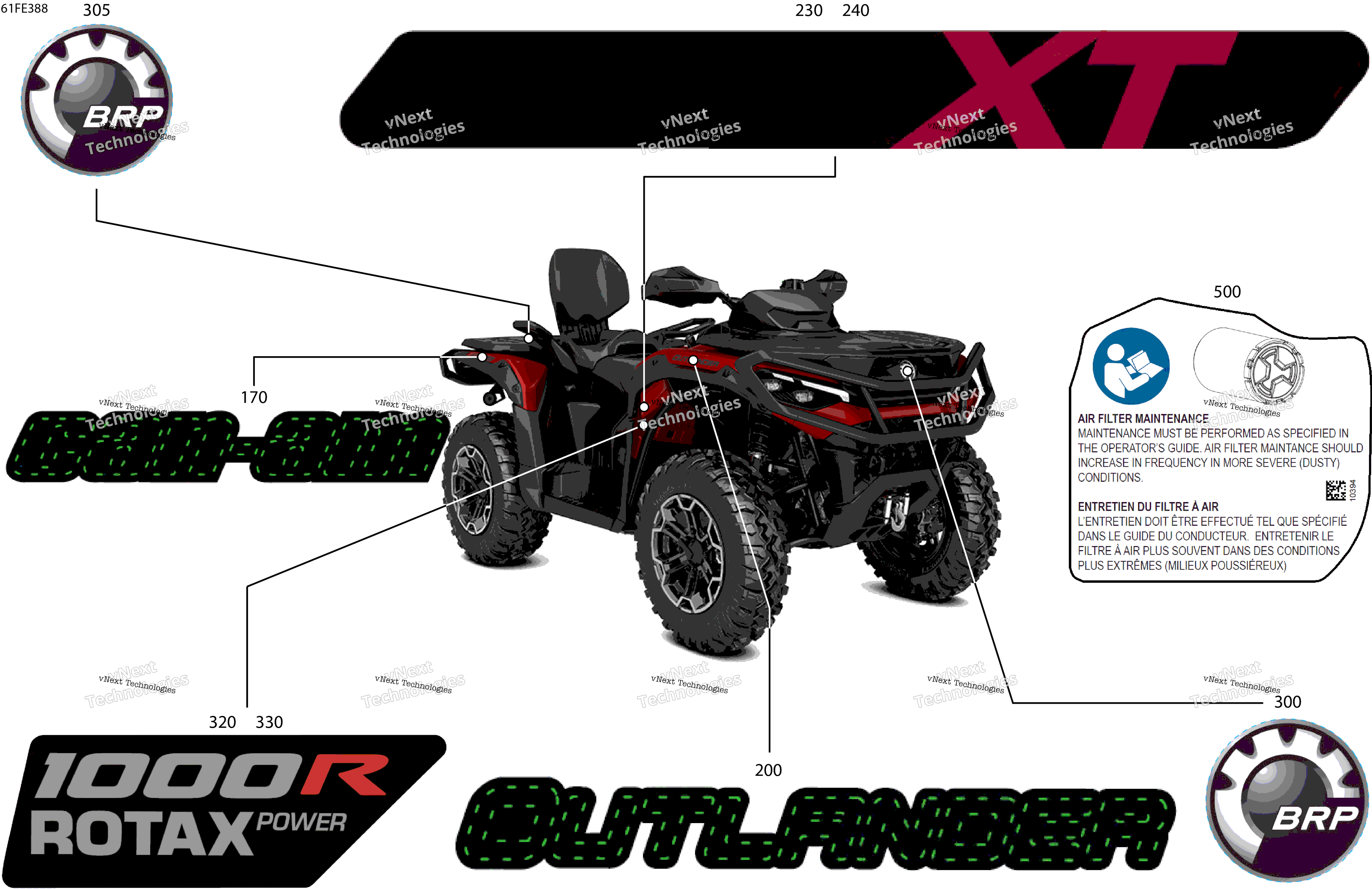 2025 OUT-MAX - 4X4 - XT - 1000R - 4TSG - Fiery Red Metallic