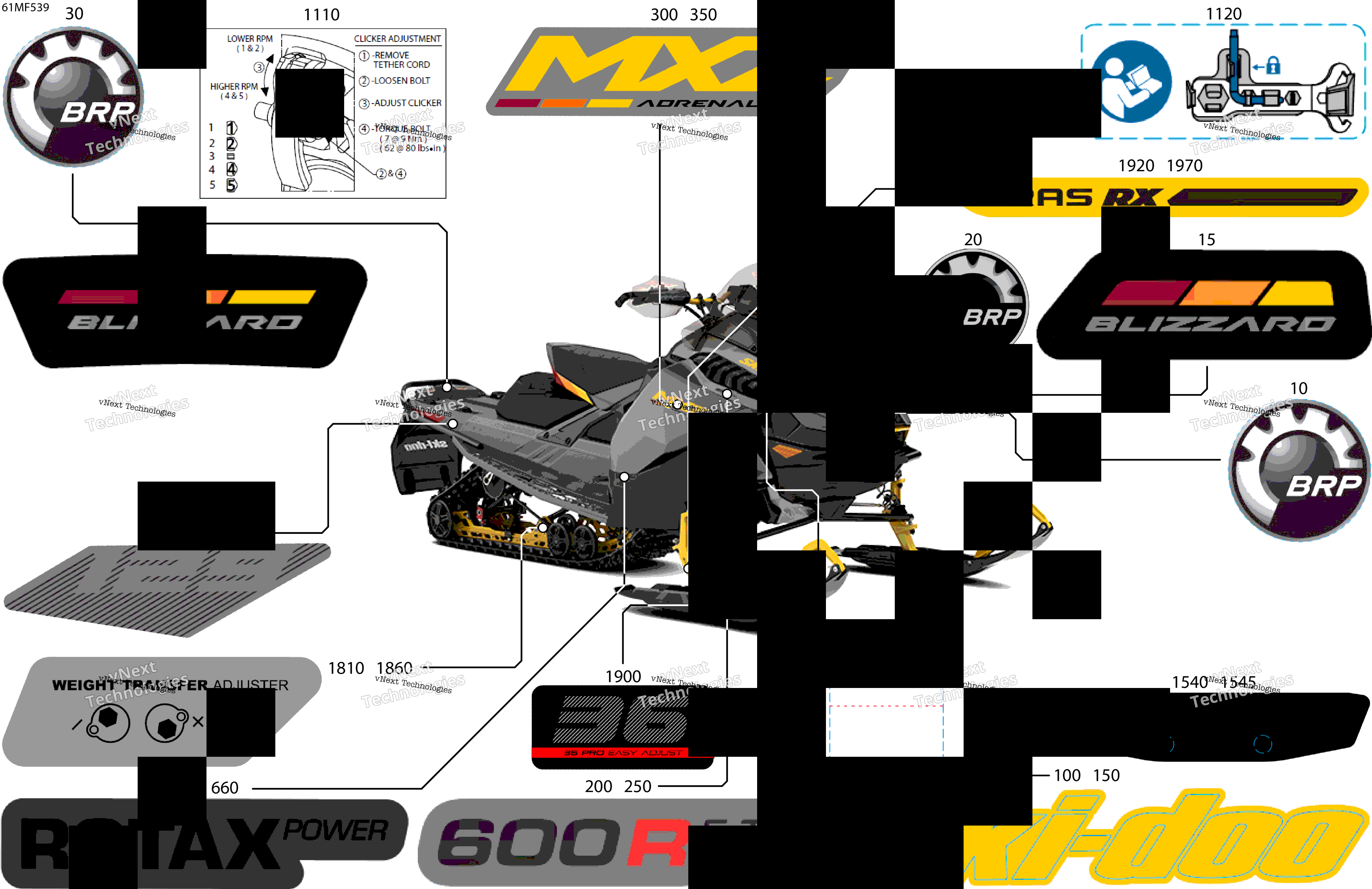 2026 MXZ - Adrenaline with Blizzard Package - 600R E -TEC - UETB - Monument Gray - 15X129X1.25IR Track