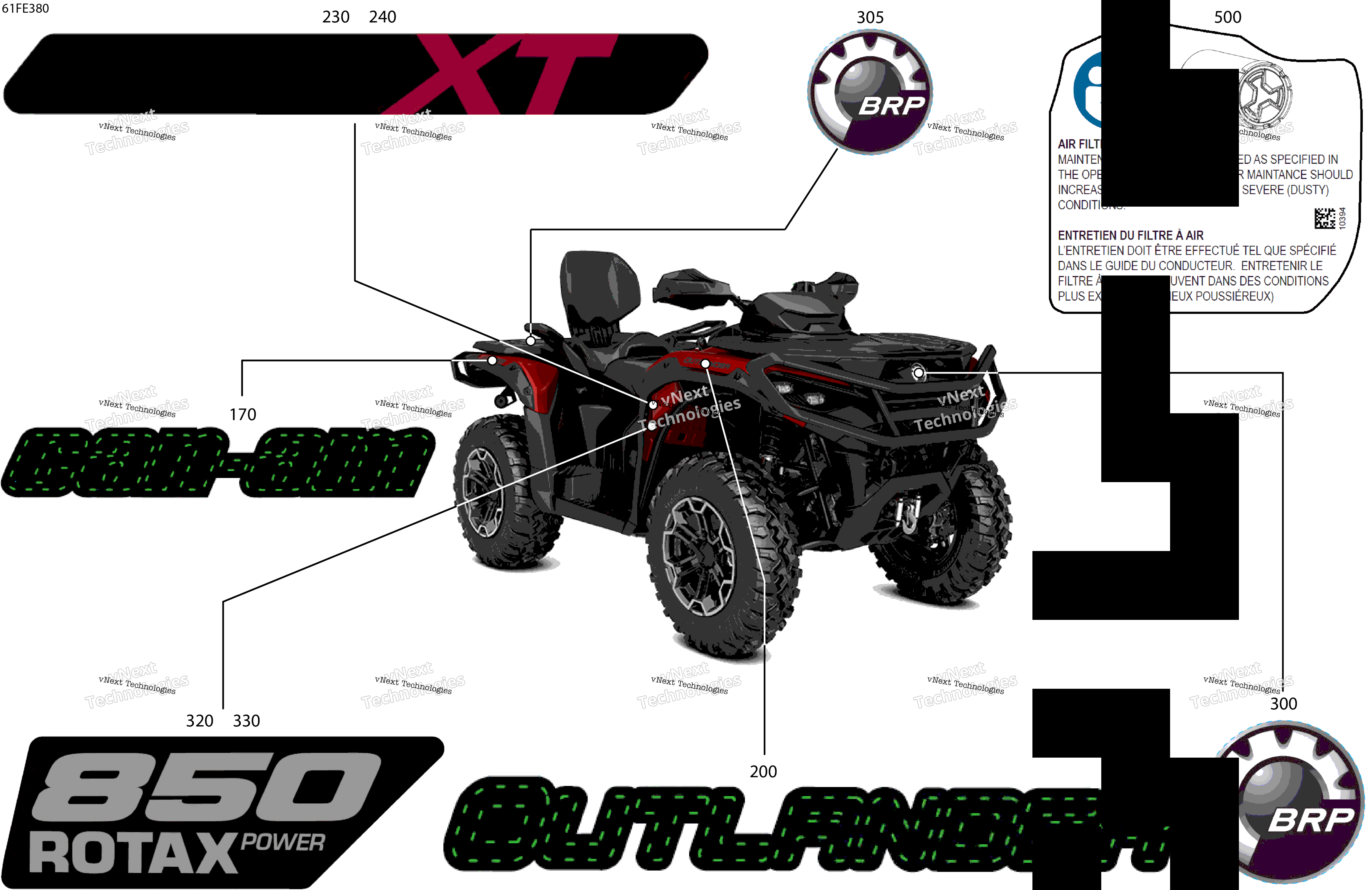 2025 OUT-MAX - 4X4 - XT - 850 - 4SSJ - Fiery Red Metallic