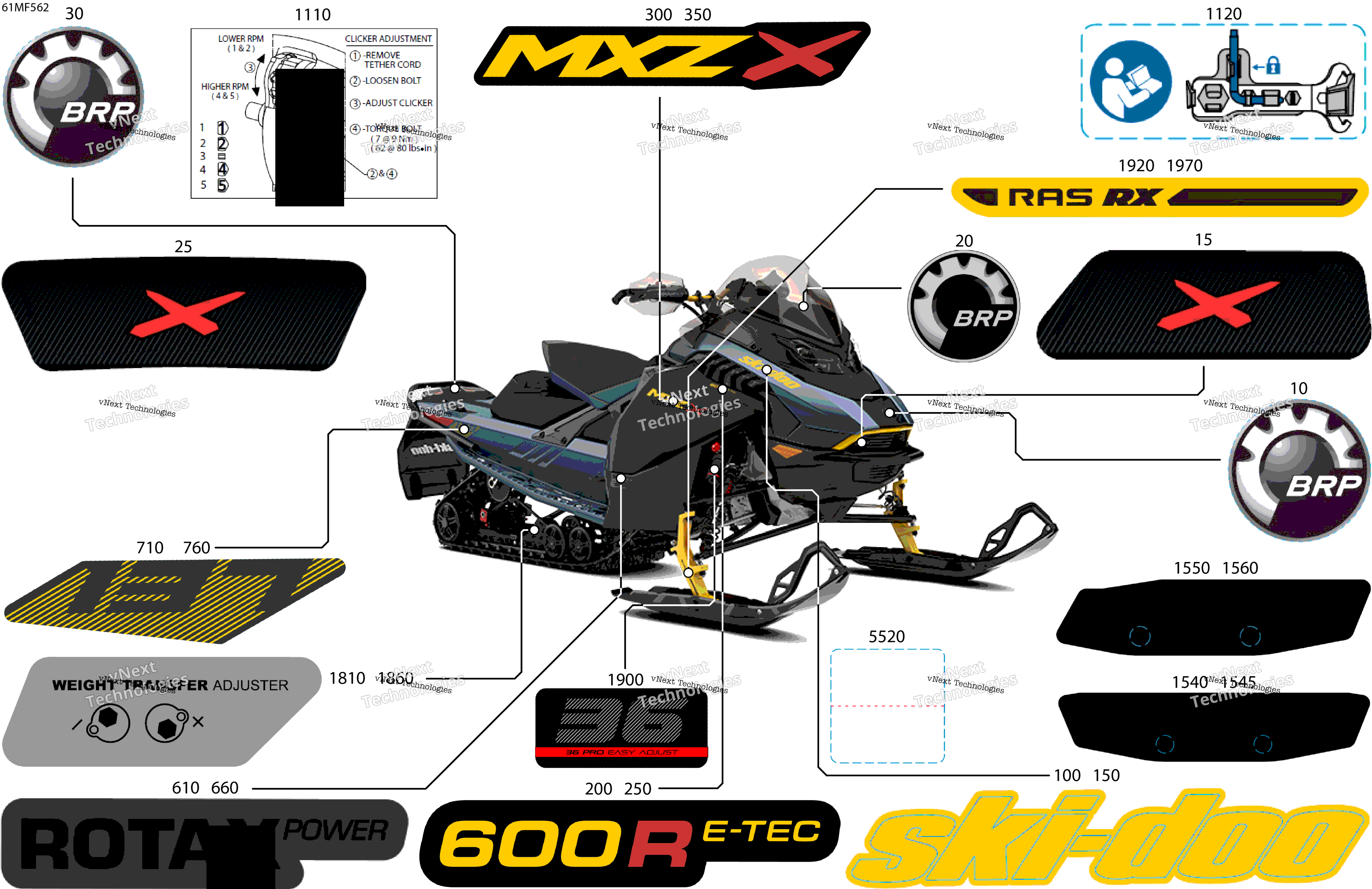 2026 MXZ - X - 600R E -TEC - UVTD - Mineral Blue - 15X137X1.25IR Track